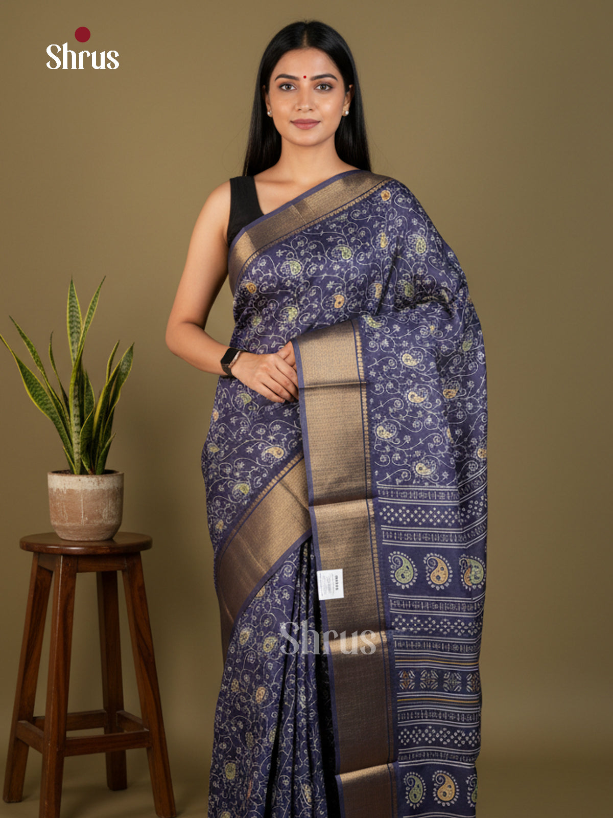 EBS16596 - Semi Crepe Saree - Shop on Shrus.com