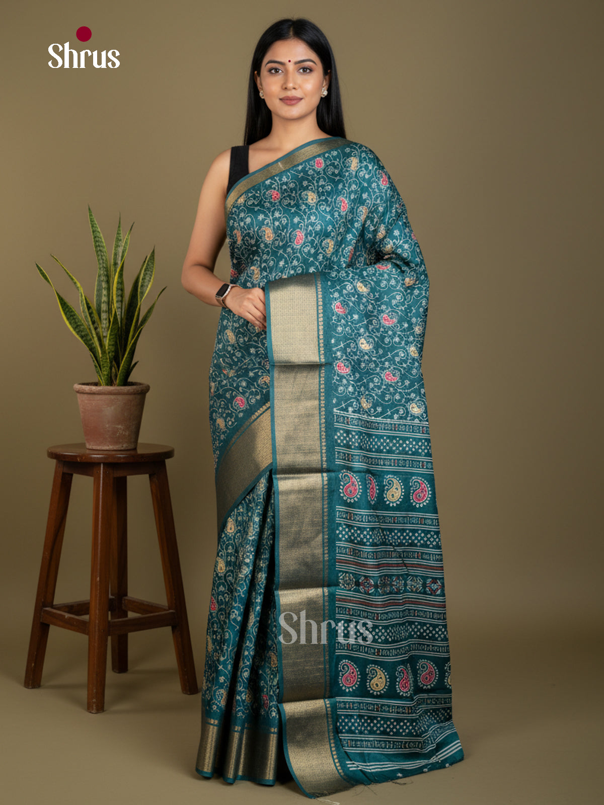 EBS16597 - Semi Crepe Saree - Shop on Shrus.com