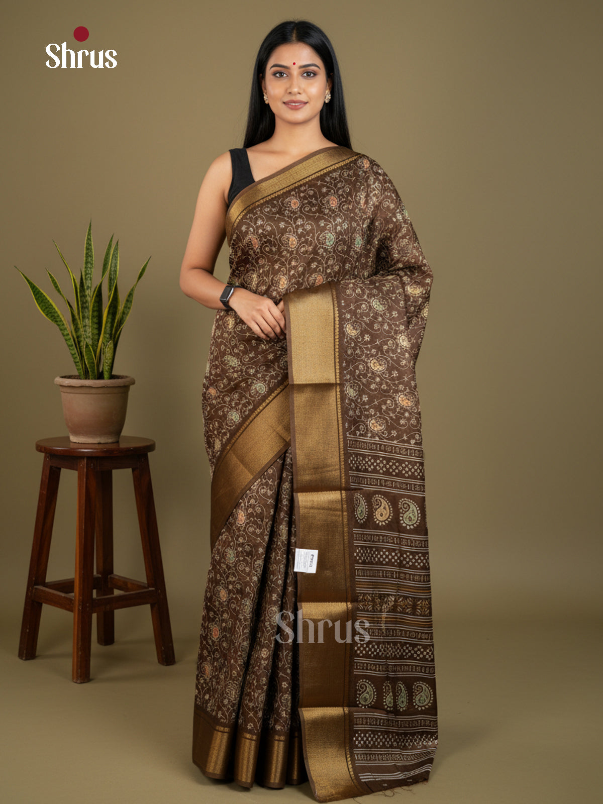 Semi Crepe Saree - EBS16598 - Shop on Shrus.com
