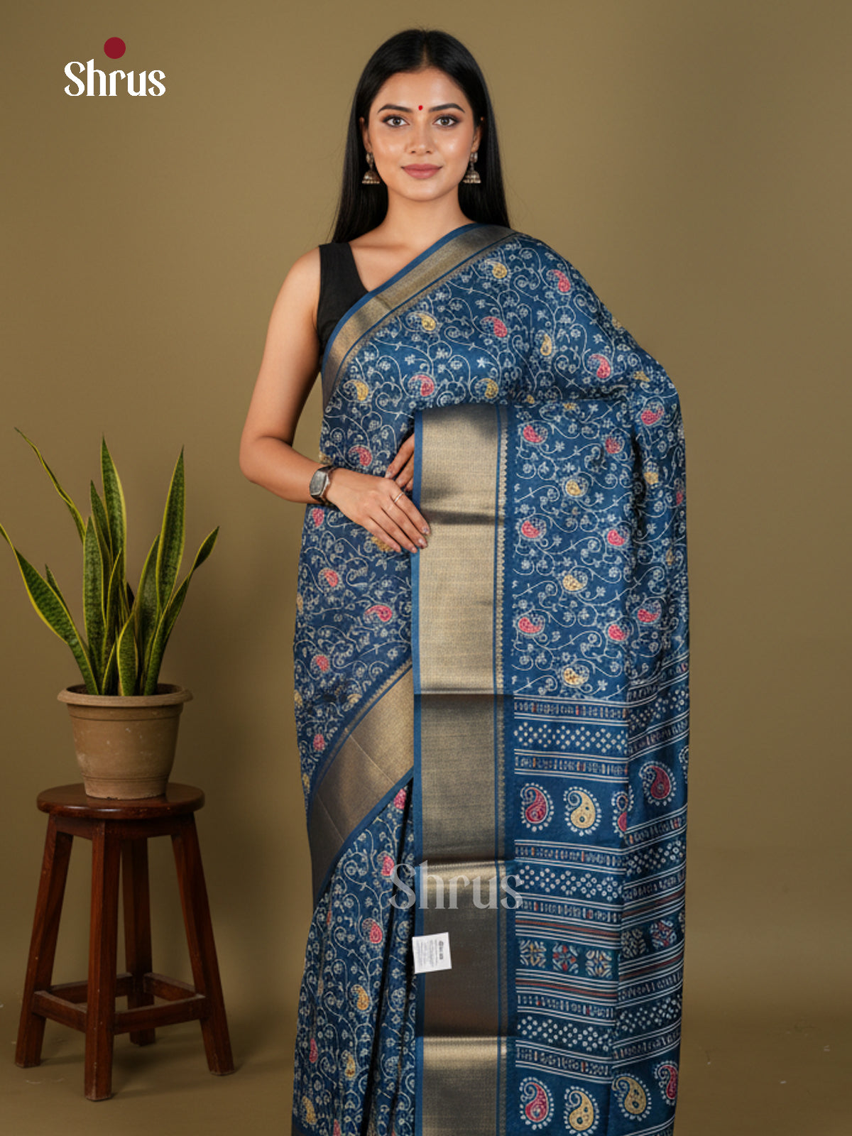 EBS16599 - Semi Crepe Saree - Shop on Shrus.com