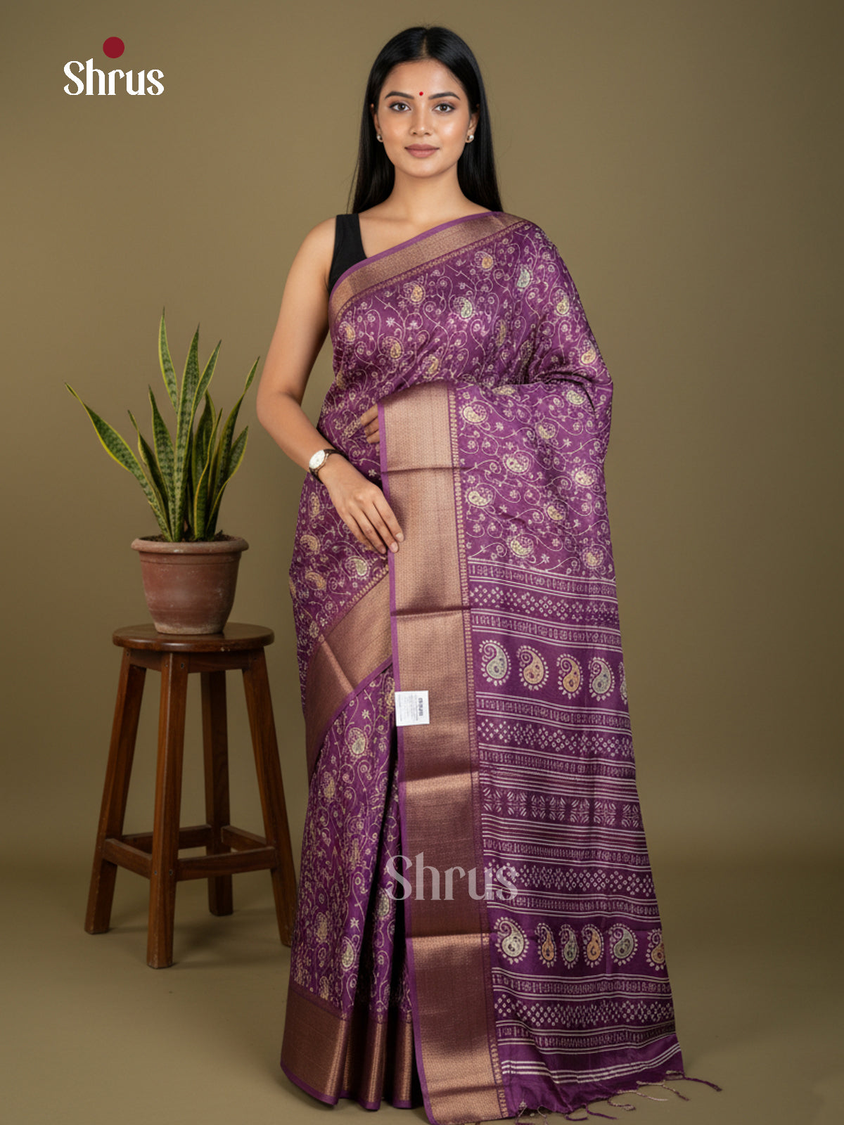 EBS16600 - Semi Crepe Saree - Shop on Shrus.com