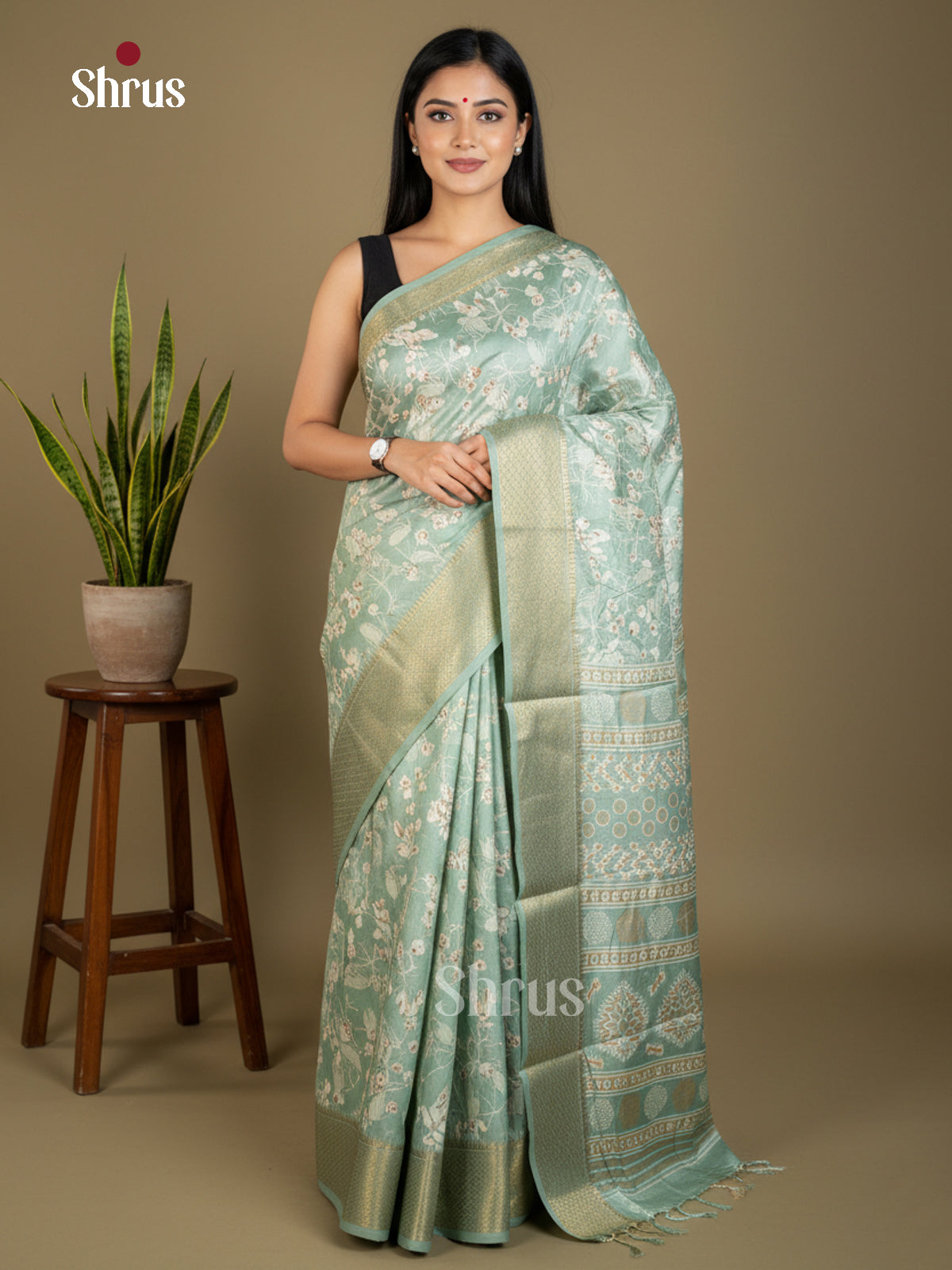 EBS16611 - Semi Crepe Saree - Shop on Shrus.com