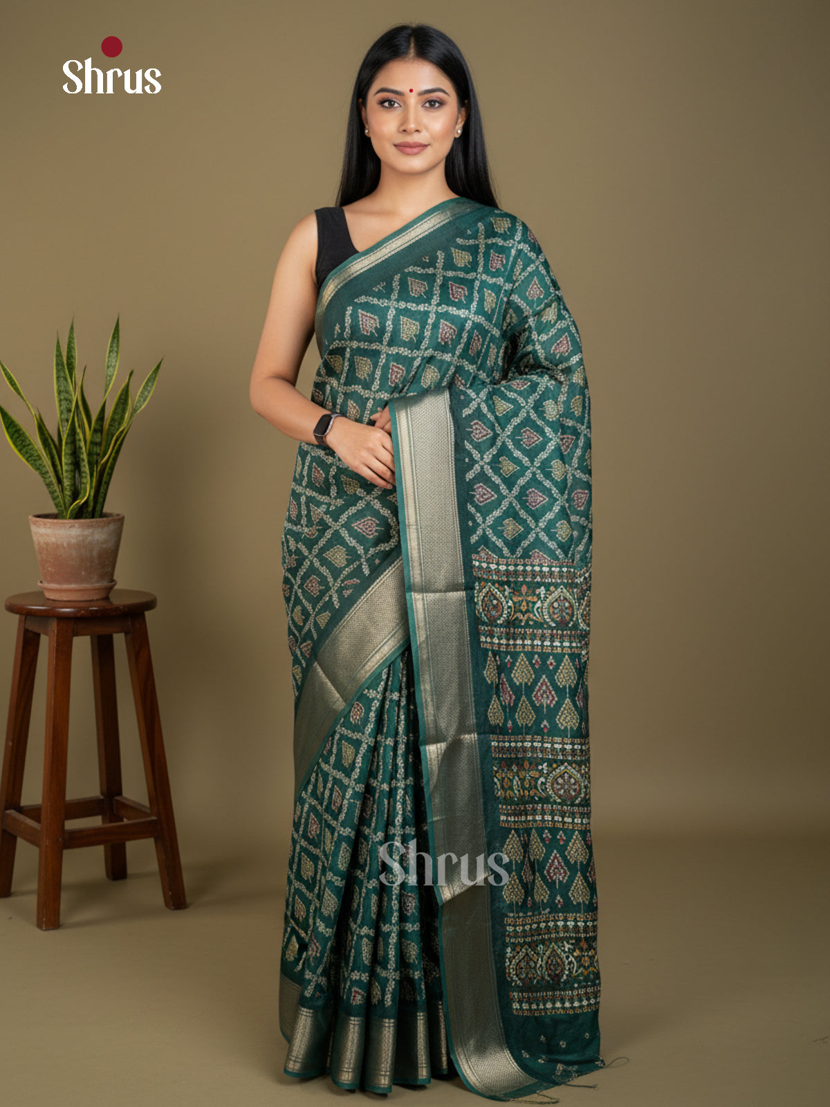 EBS16652 - Semi Crepe Saree - Shop on Shrus.com
