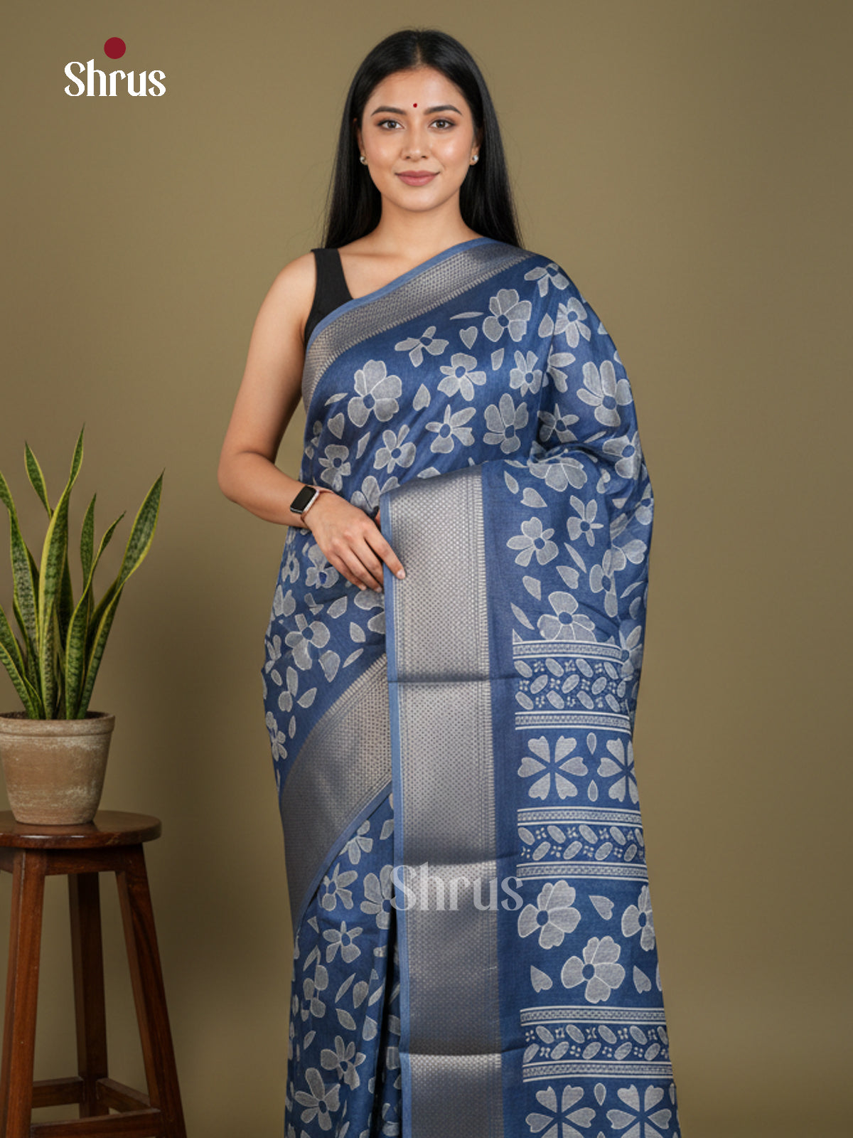 Semi Crepe Saree - EBS16655 - Shop on Shrus.com