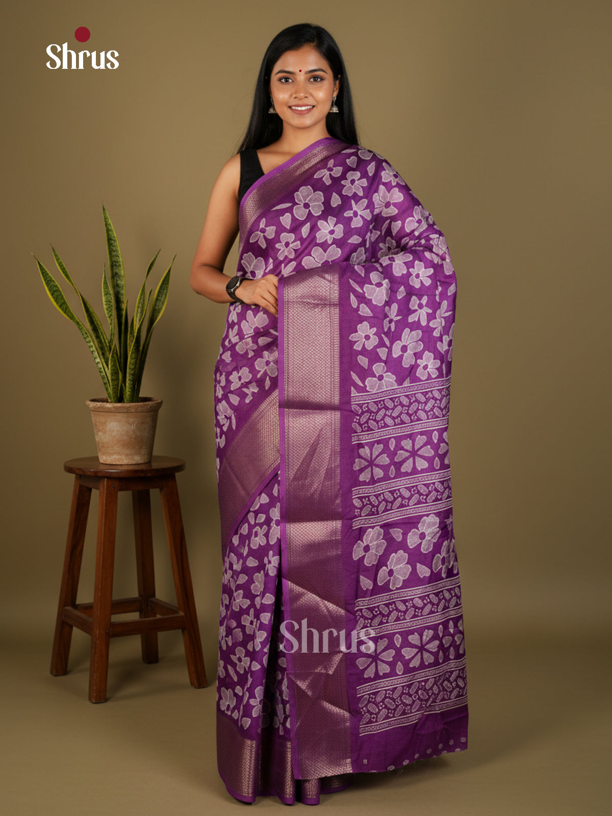 EBS16658 - Semi Crepe Saree - Shop on Shrus.com