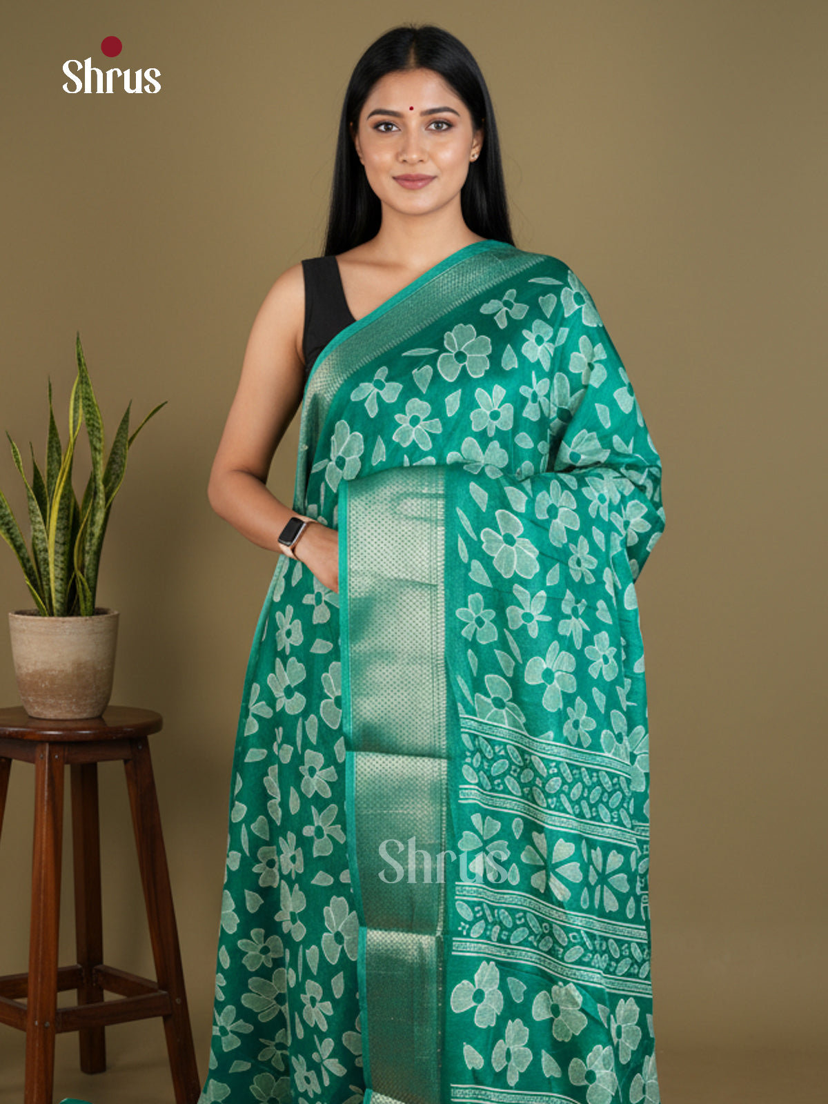 Semi Crepe Saree - EBS16659 - Shop on Shrus.com