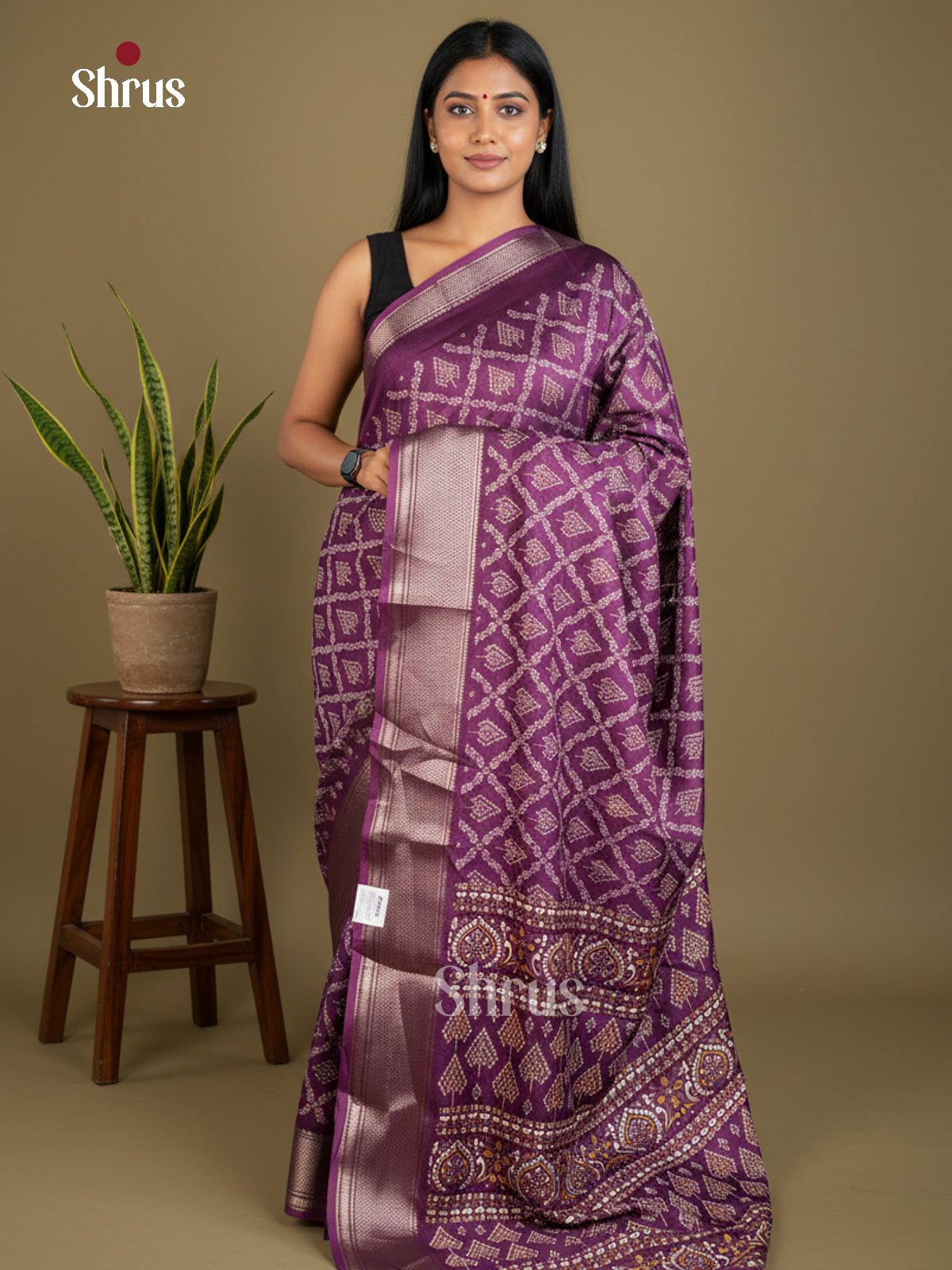 Semi Crepe Saree - EBS16683 - Shop on Shrus.com