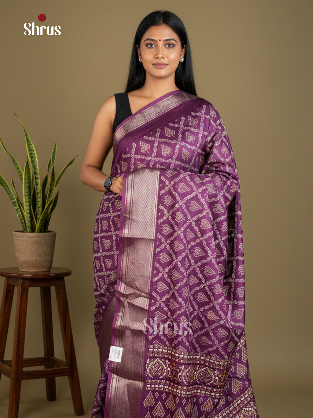 Semi Crepe Saree - EBS16683 - Shop on Shrus.com