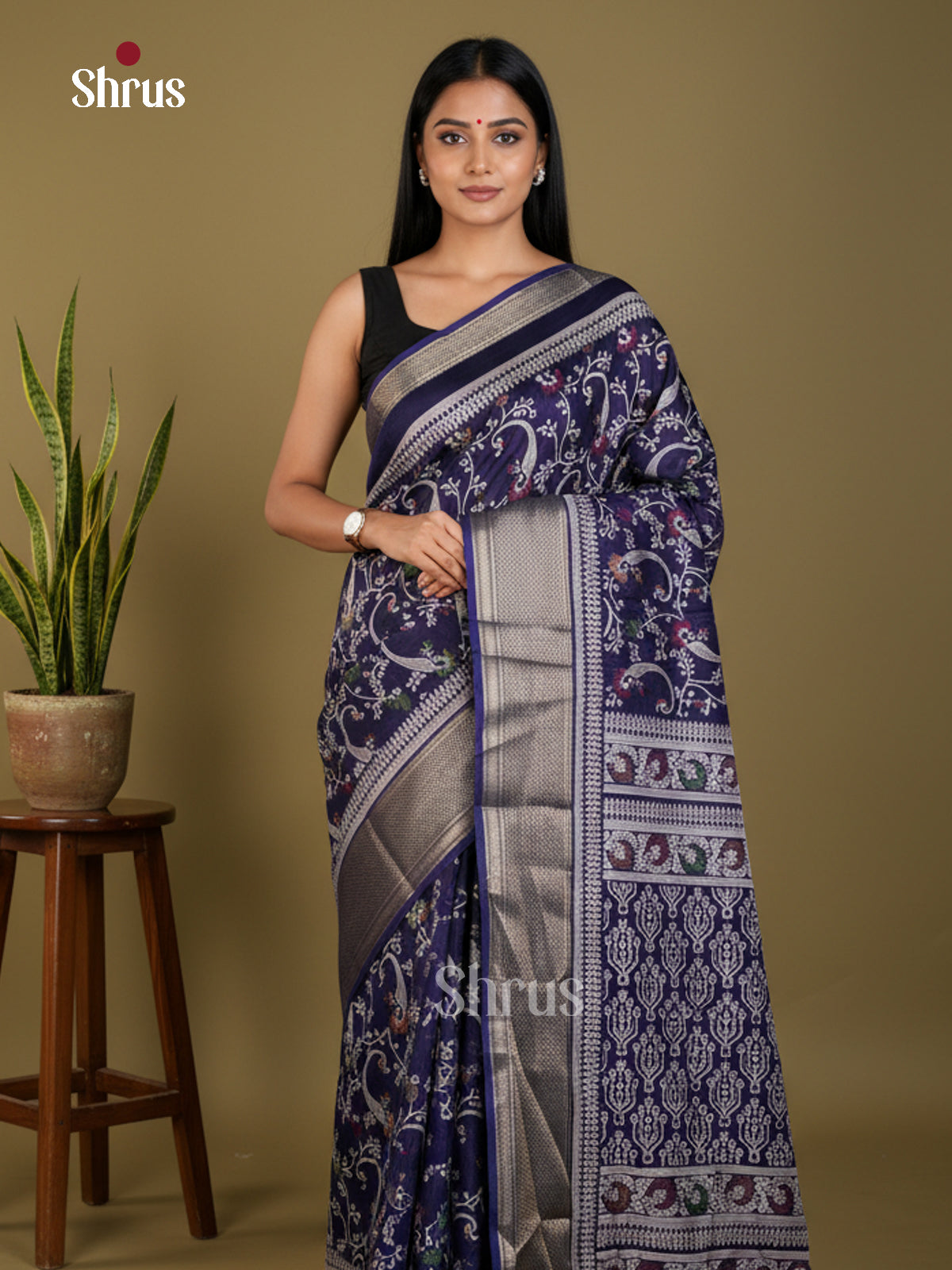 EBS16703 - Semi Crepe Saree - Shop on Shrus.com