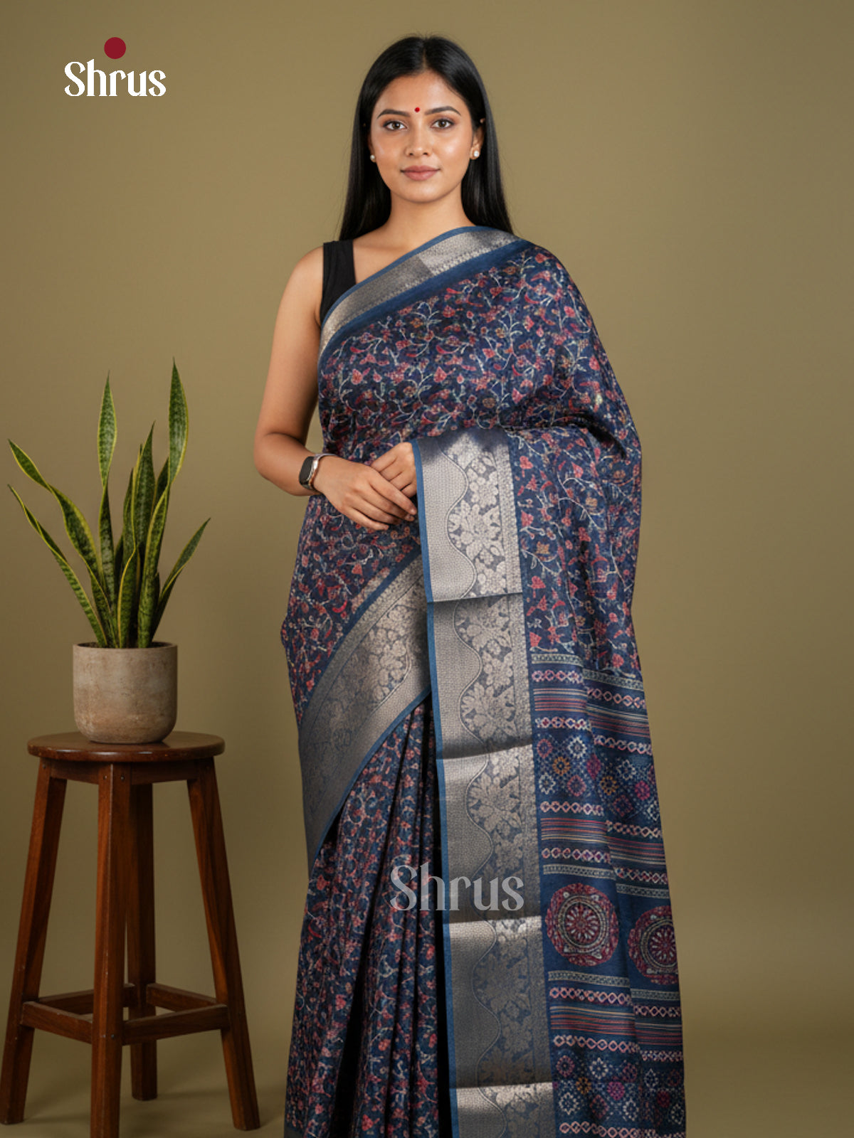 Semi Crepe Saree - EBS17033 - Shop on Shrus.com