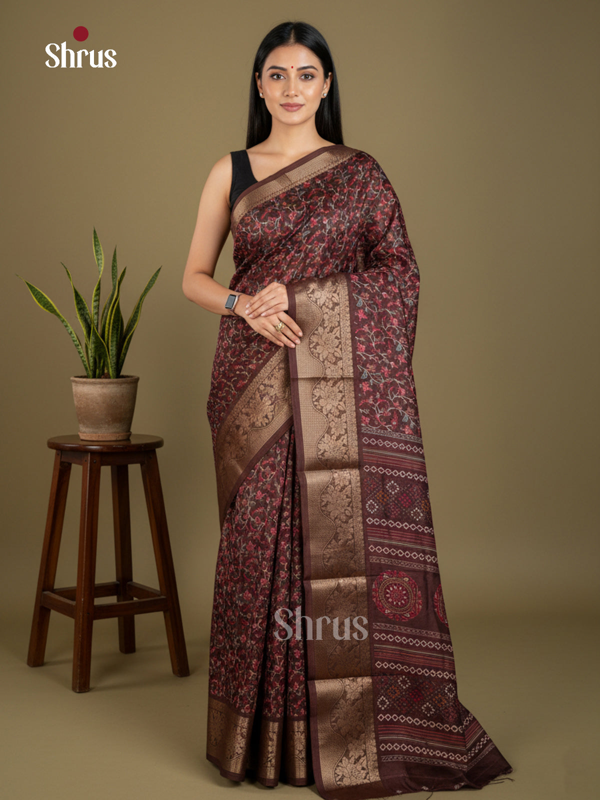 Semi Crepe Saree - EBS17035 - Shop on Shrus.com