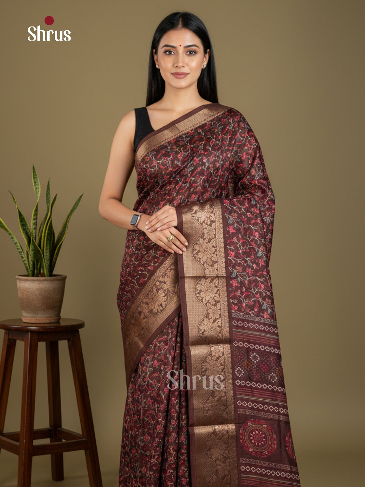 Semi Crepe Saree - EBS17035 - Shop on Shrus.com