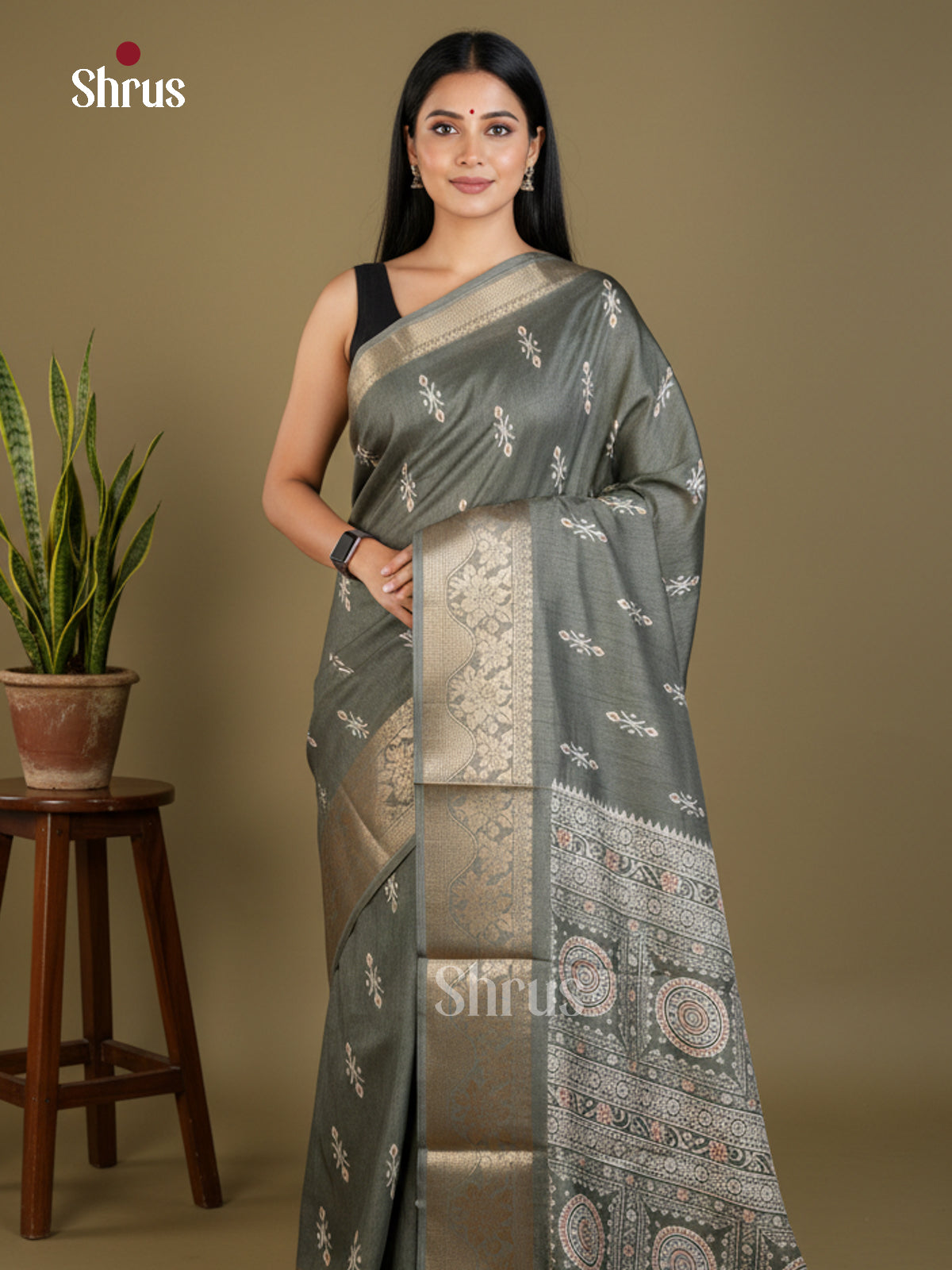Semi Crepe Saree - EBS17045 - Shop on Shrus.com