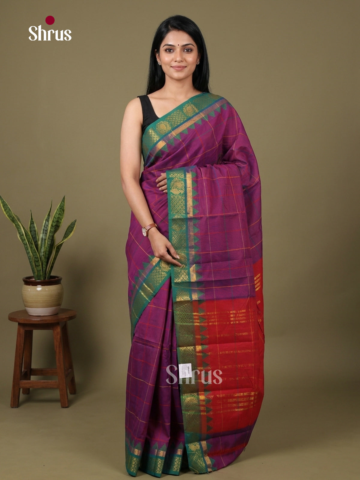 Chettinad Cotton-Without Blouse Saree - EBS18243