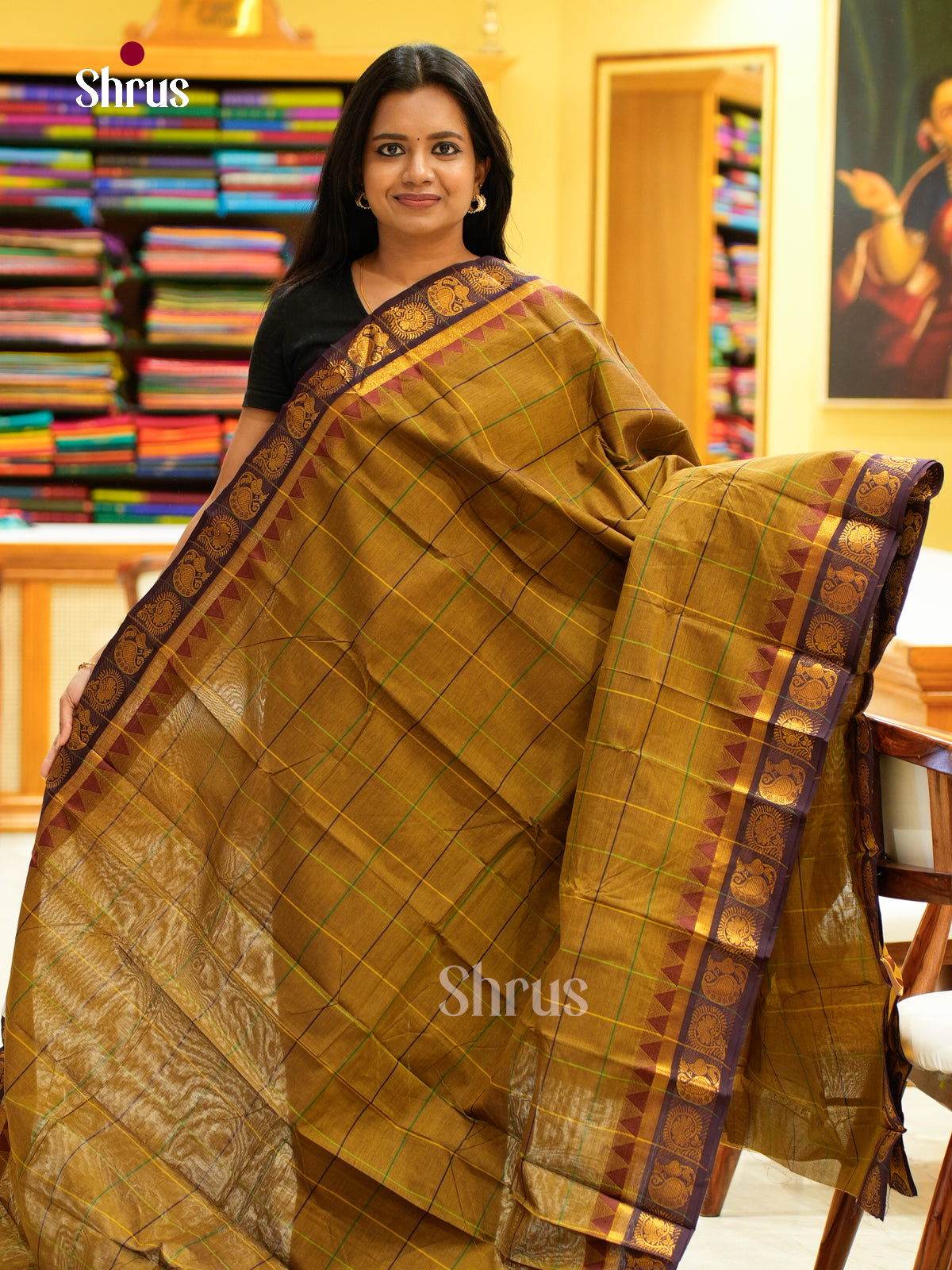 Chettinad Cotton-Without Blouse Saree - EBS18334