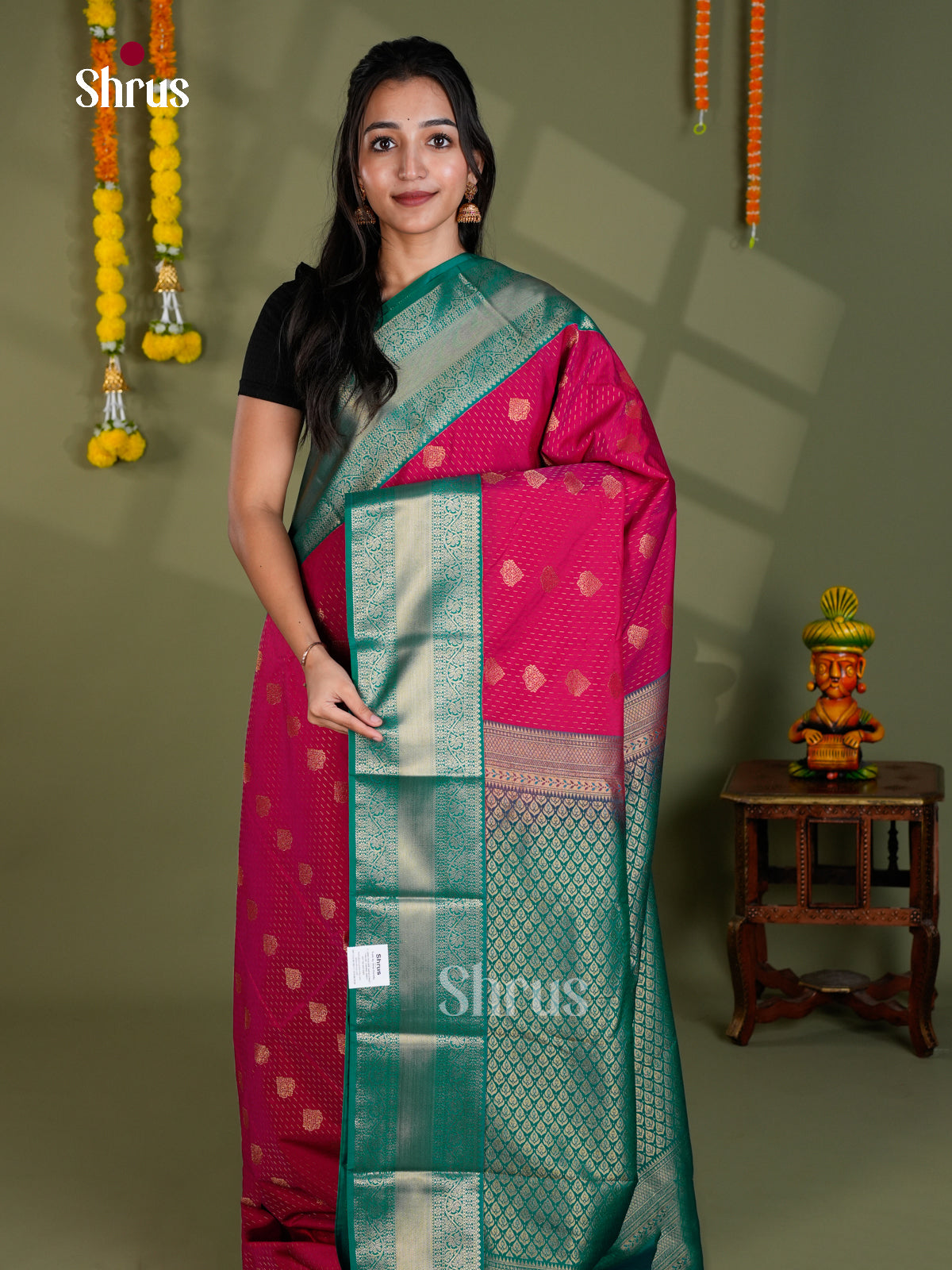 EBS18419 - Semi Kanchipuram Saree - Shop on Shrus.com