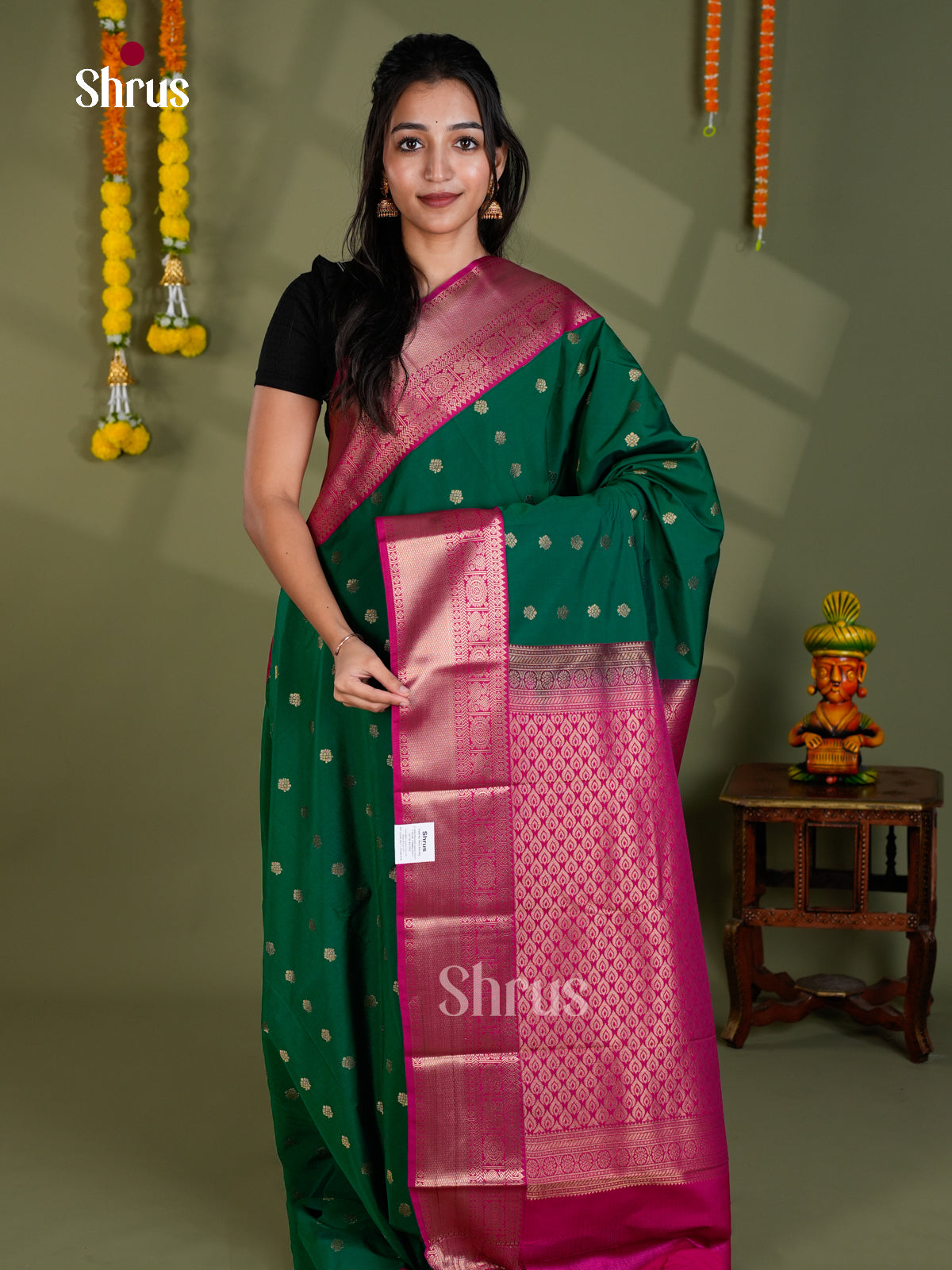 EBS18422 - Semi Kanchipuram Saree - Shop on Shrus.com