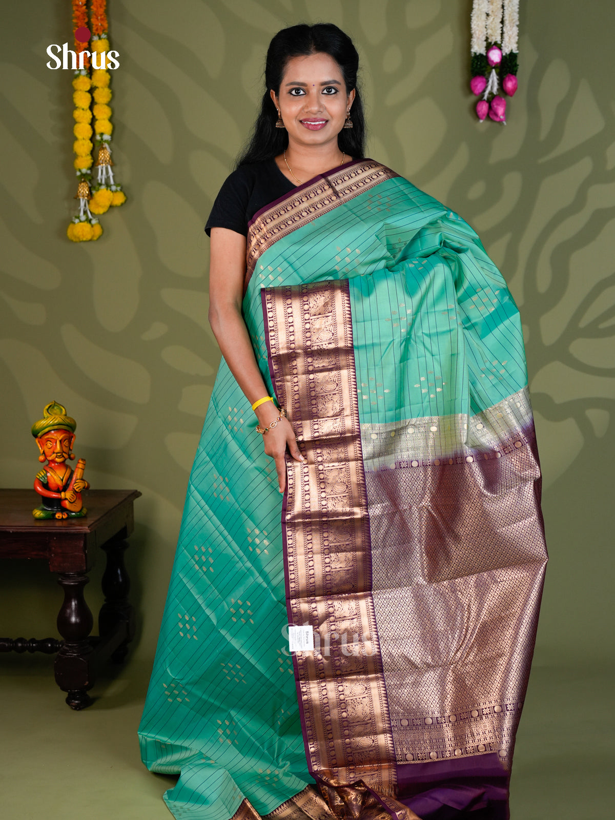 Kanchipuram silk Saree - EBS18431 - Shop on Shrus.com