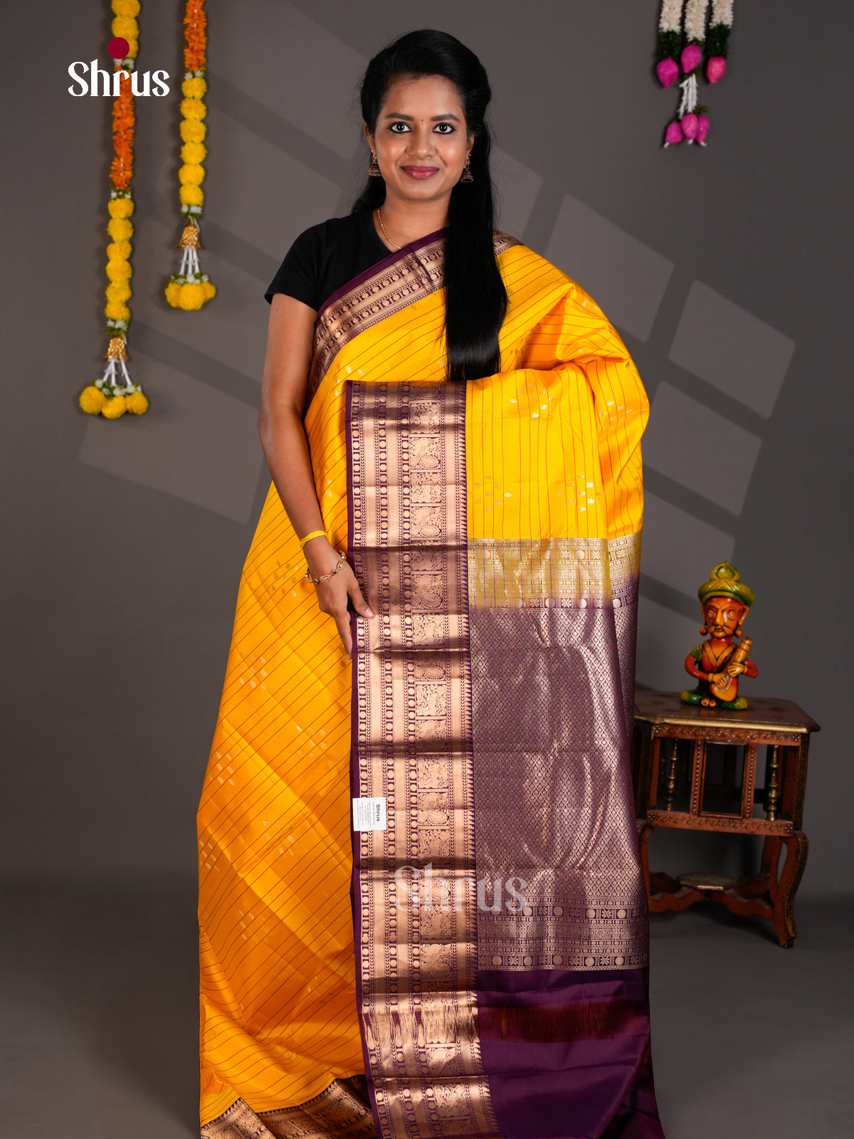 Kanchipuram silk Saree - EBS18432 - Shop on Shrus.com