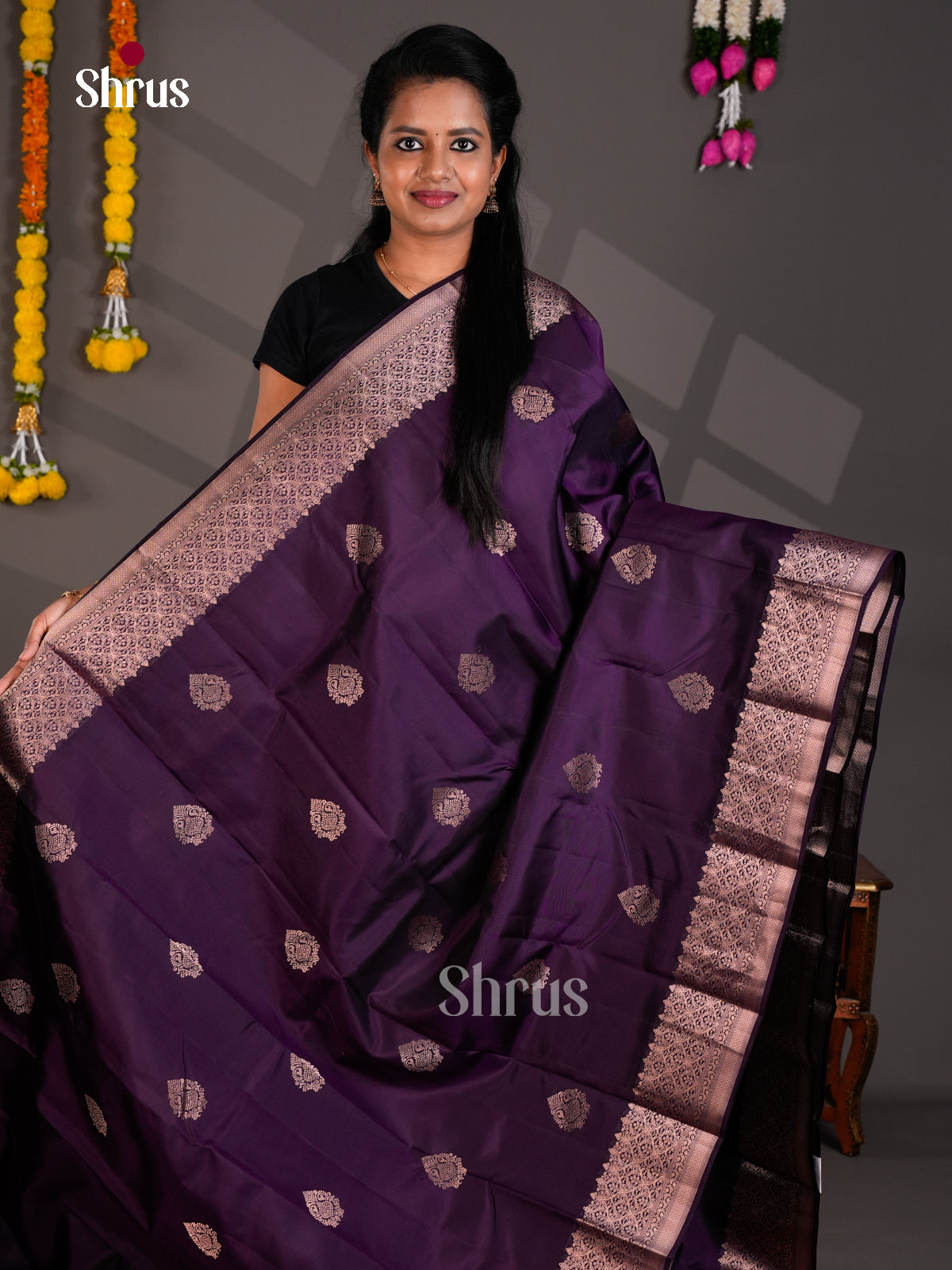 Kanchipuram silk Saree - EBS18453 - Shop on Shrus.com