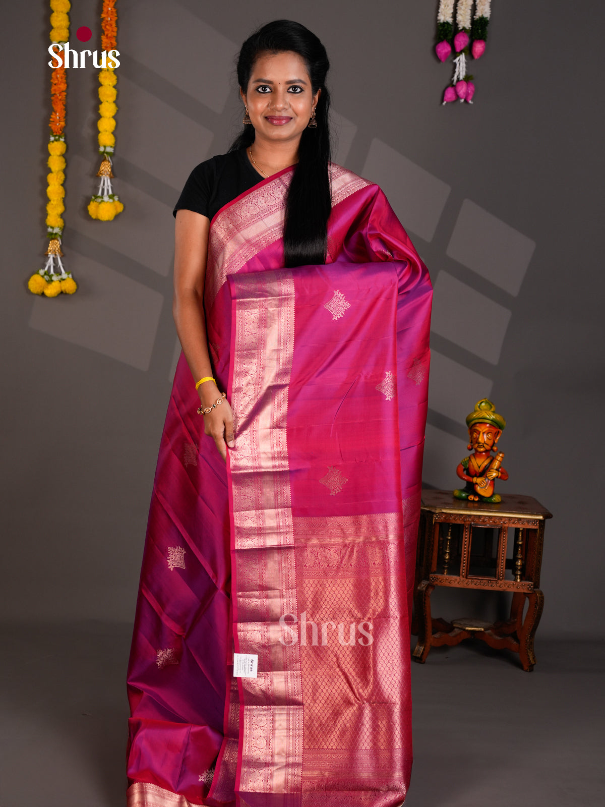 Kanchipuram silk Saree - EBS18454 - Shop on Shrus.com