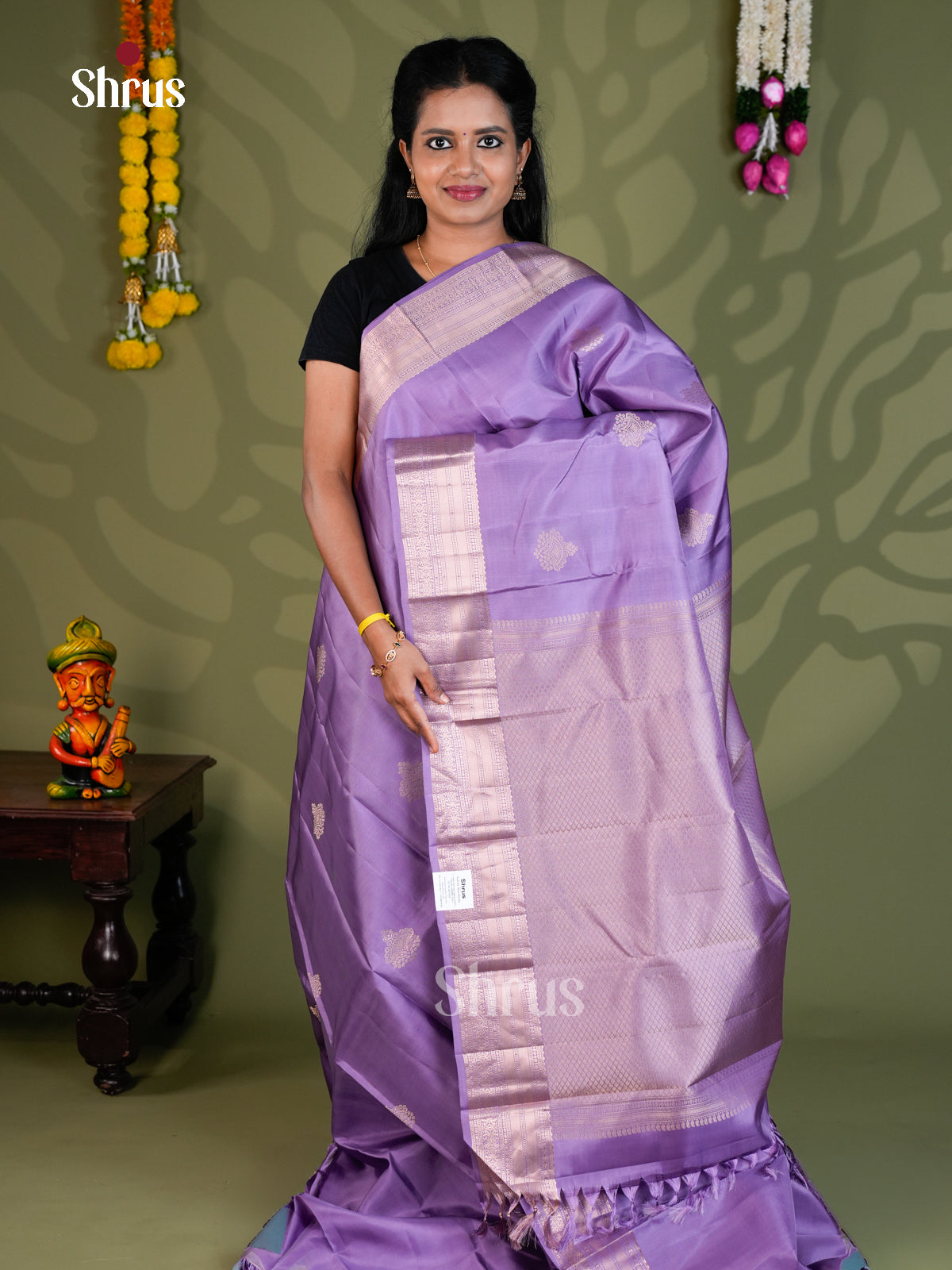 Kanchipuram silk Saree - EBS18457 - Shop on Shrus.com