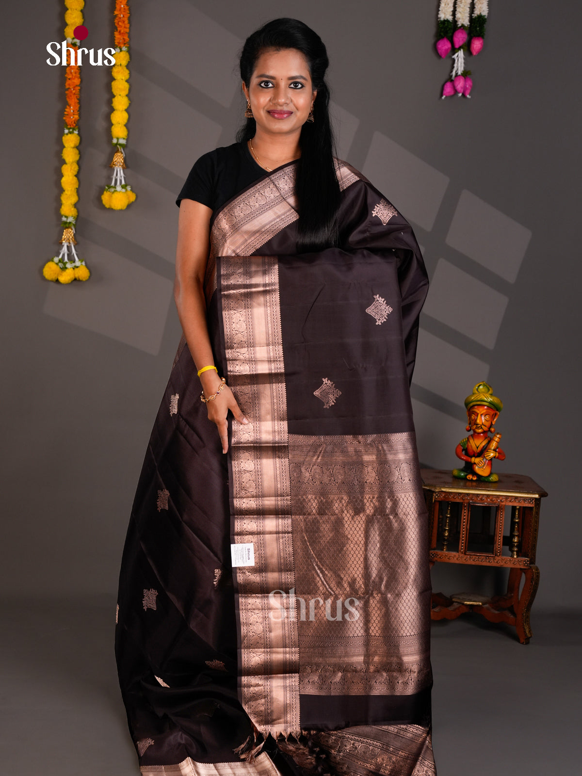Kanchipuram silk Saree - EBS18463 - Shop on Shrus.com