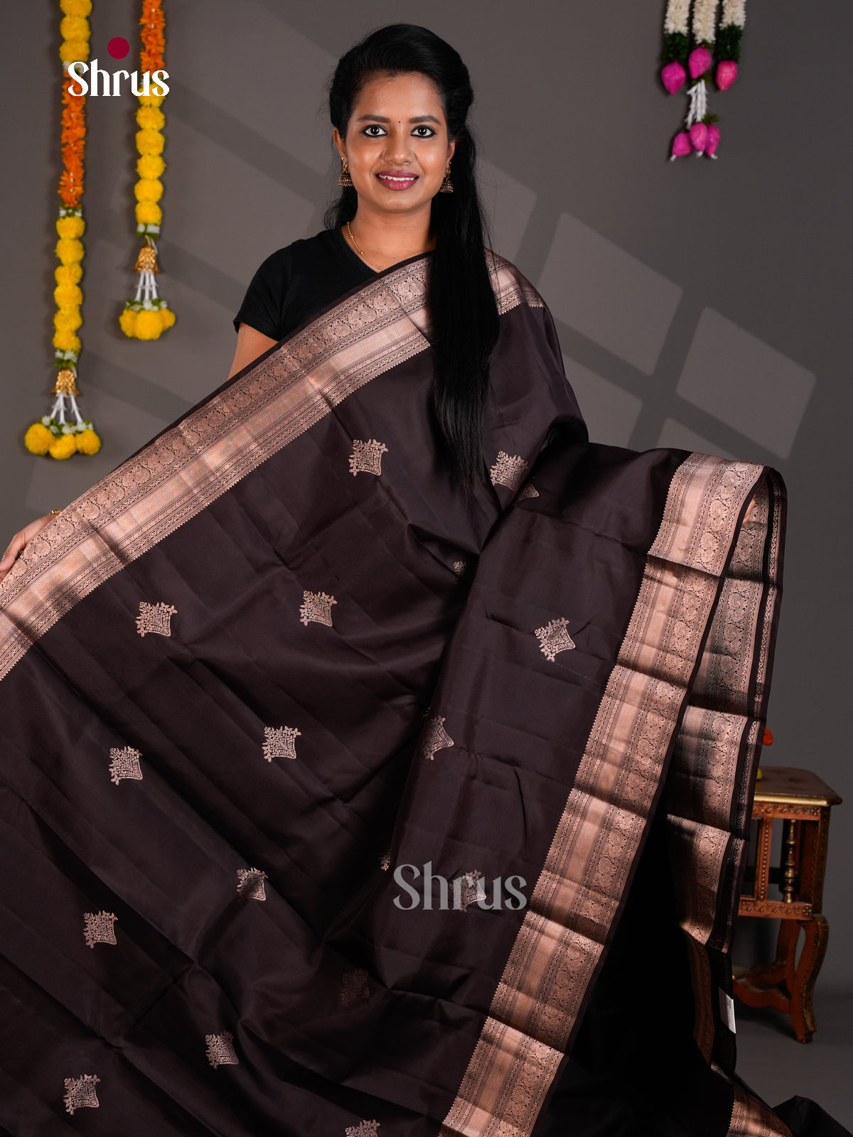 Kanchipuram silk Saree - EBS18463 - Shop on Shrus.com