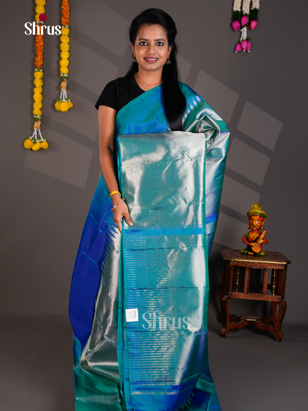 Kanchipuram silk Saree - EBS18471 - Shop on Shrus.com