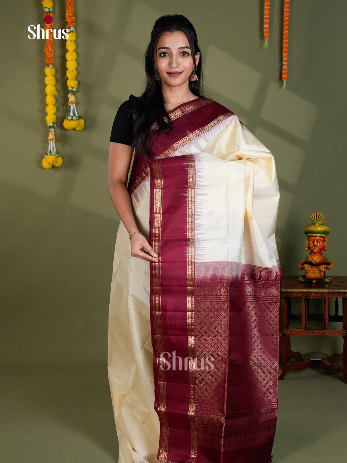 EBS18500 - Soft Silk Saree - Shop on Shrus.com
