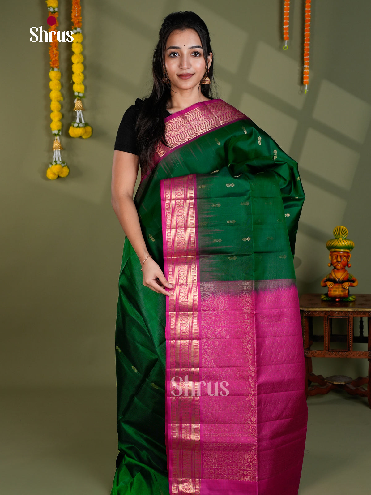 EBS18517 - Soft Silk Saree - Shop on Shrus.com