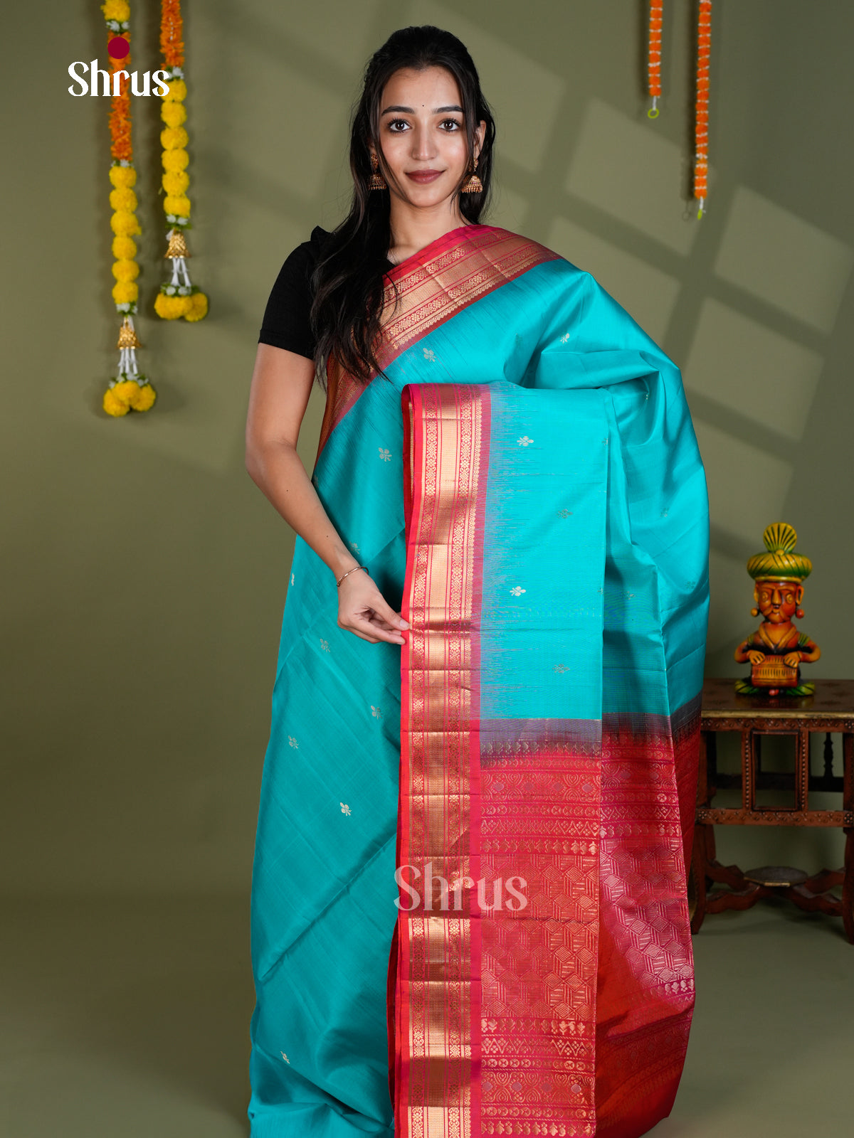 EBS18525 - Soft Silk Saree - Shop on Shrus.com
