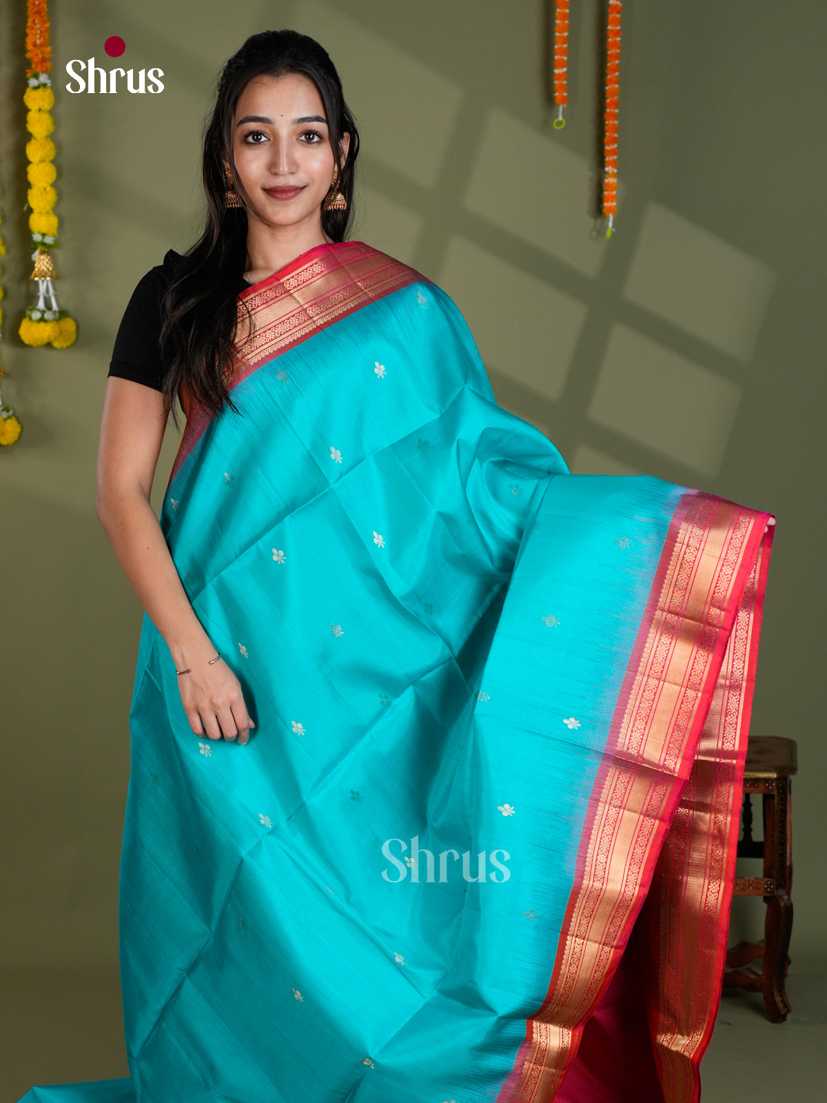 EBS18525 - Soft Silk Saree - Shop on Shrus.com