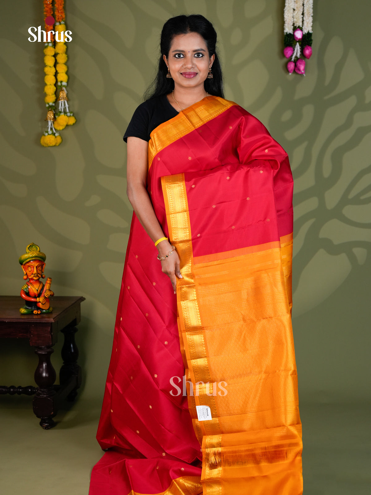 Kanchipuram silk Saree - EBS18544 - Shop on Shrus.com