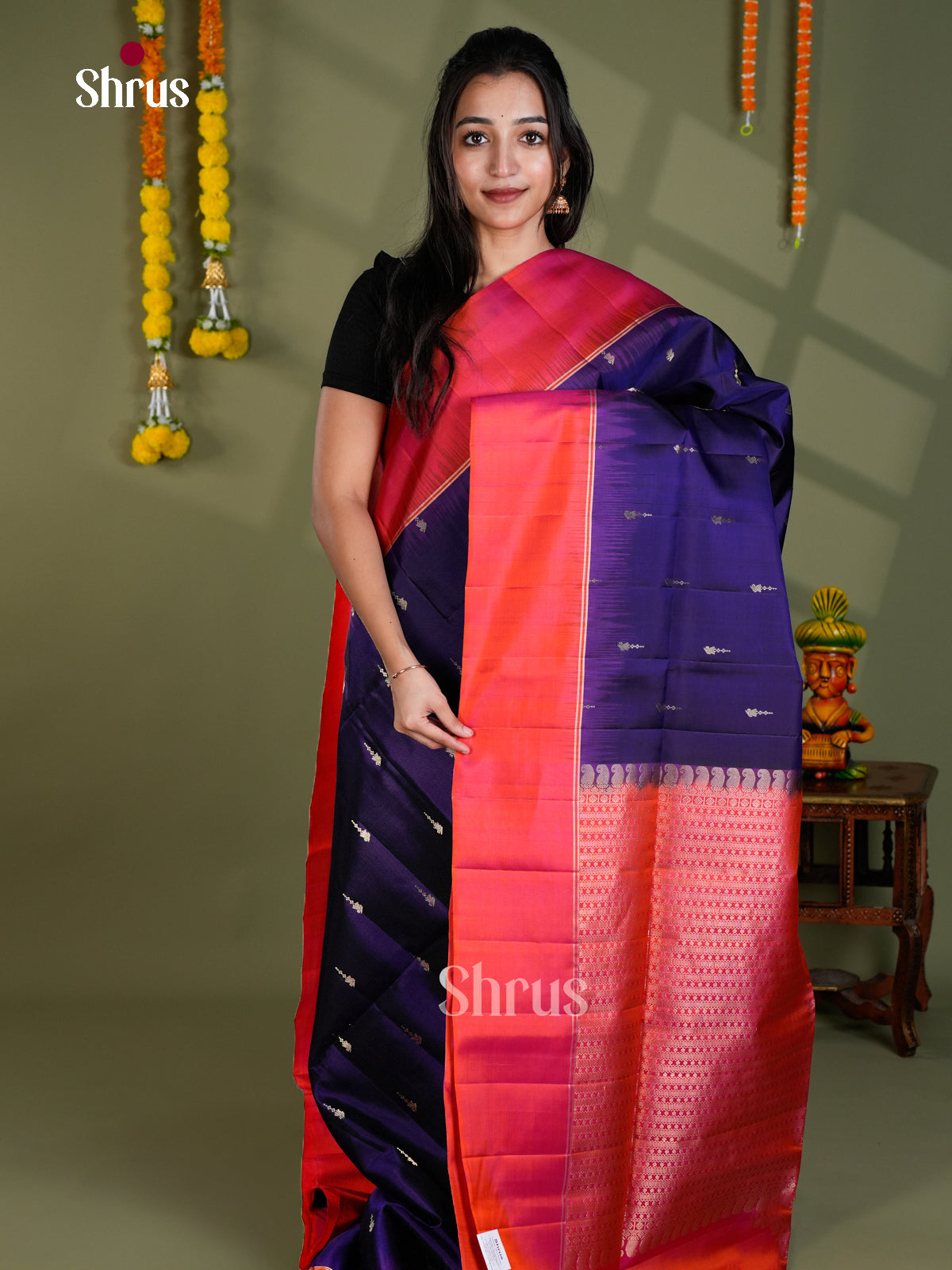 EBS18574 - Soft Silk Saree - Shop on Shrus.com