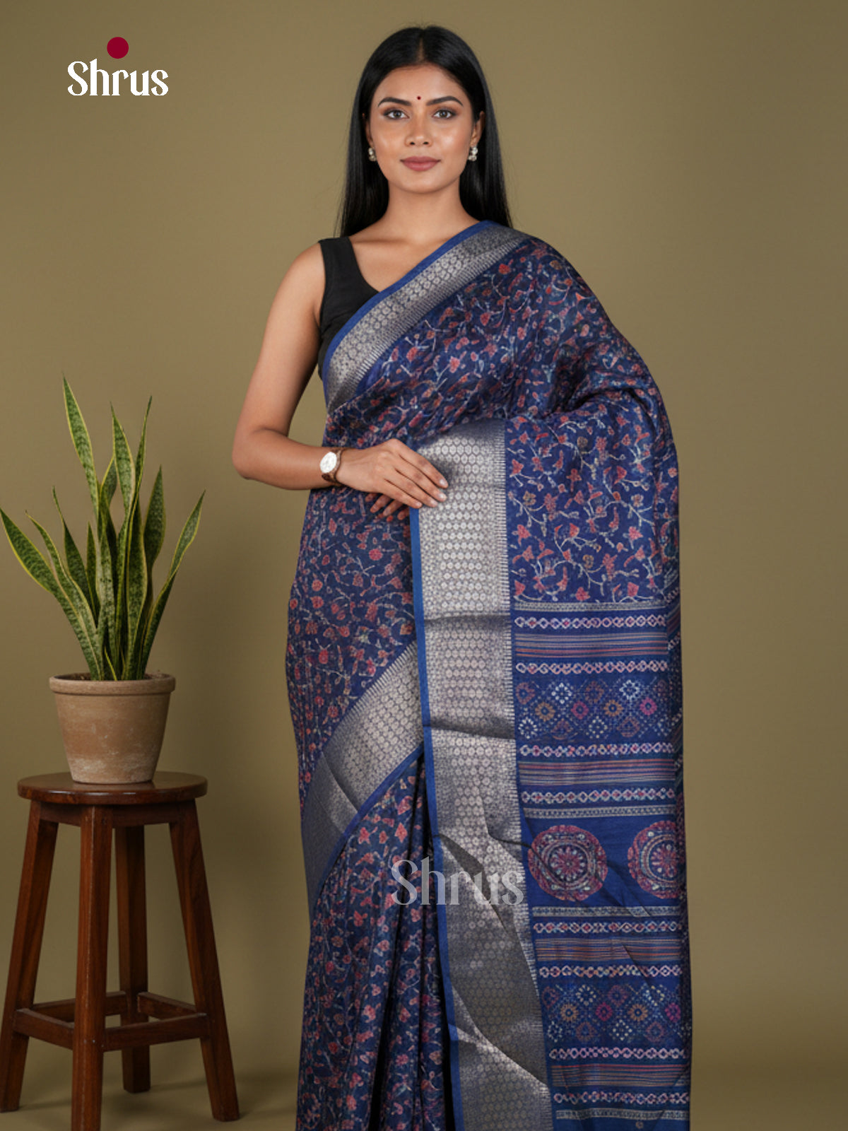 Semi Crepe Saree - EBS18815 - Shop on Shrus.com