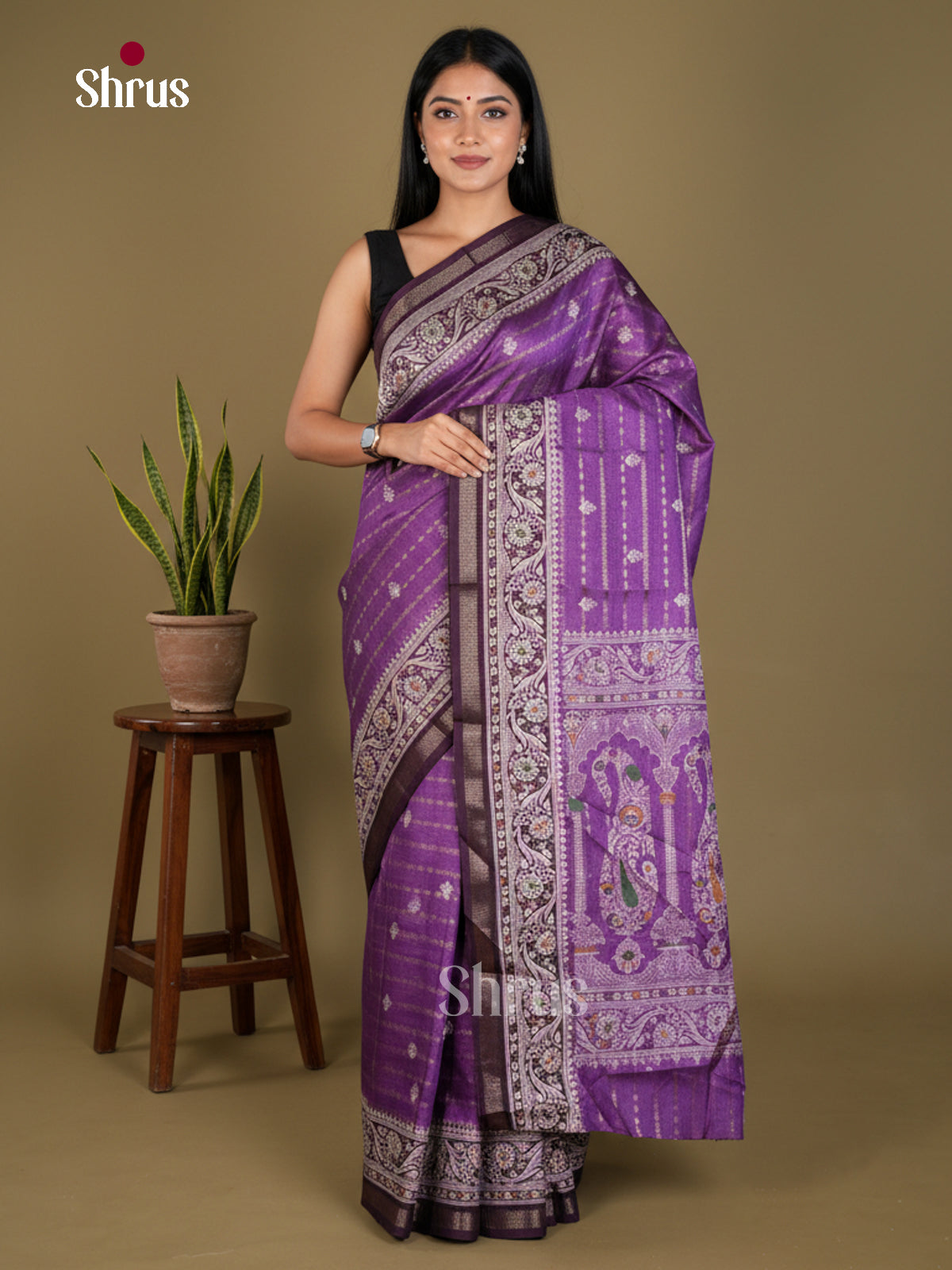 Semi Crepe Saree - EBS18821 - Shop on Shrus.com