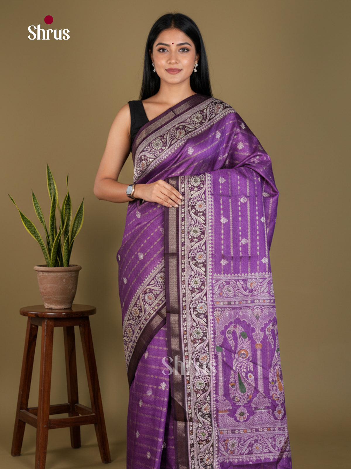 Semi Crepe Saree - EBS18821 - Shop on Shrus.com