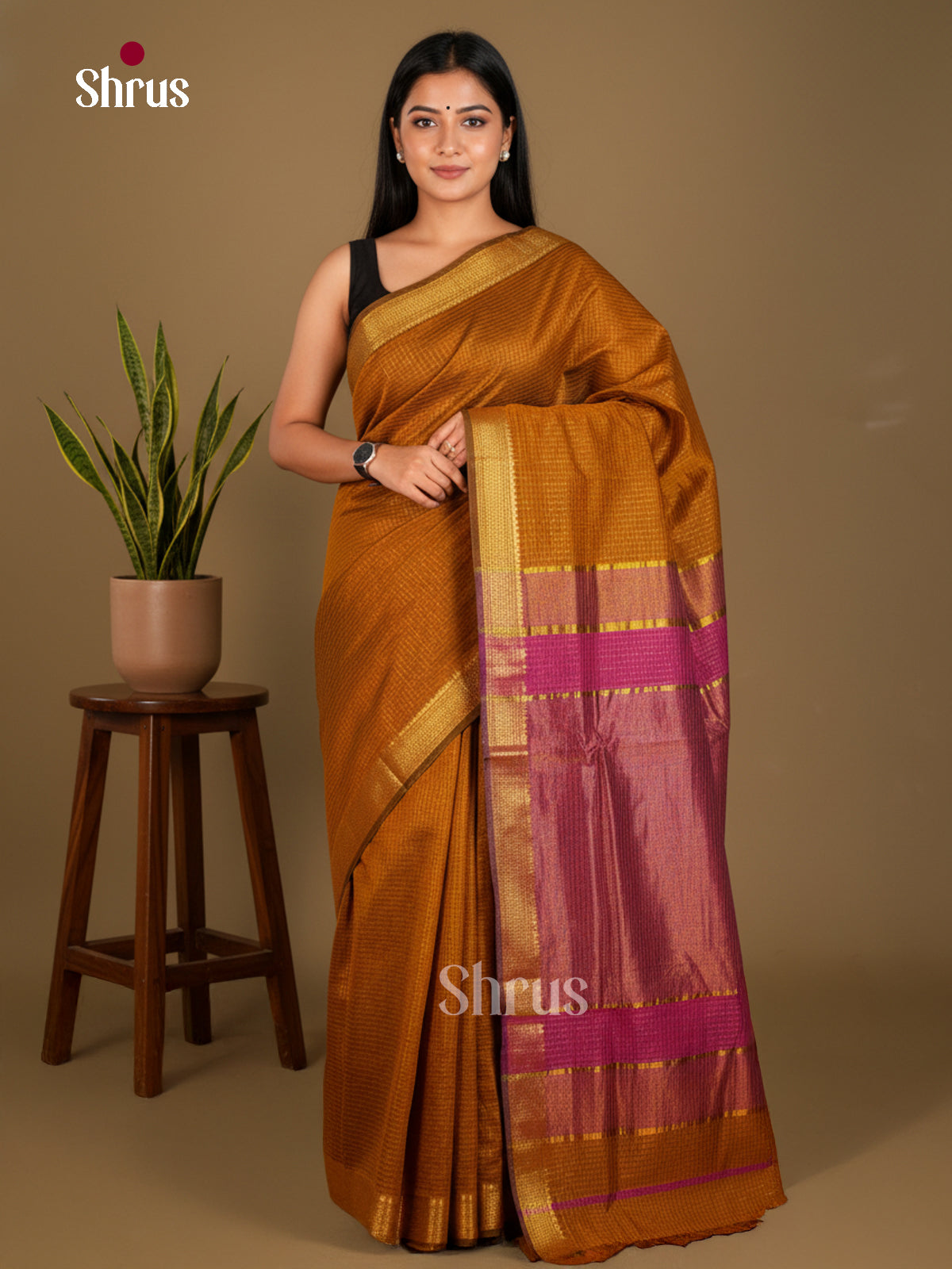 Semi Maheshwari Saree - EBS19056 - Shop on Shrus.com