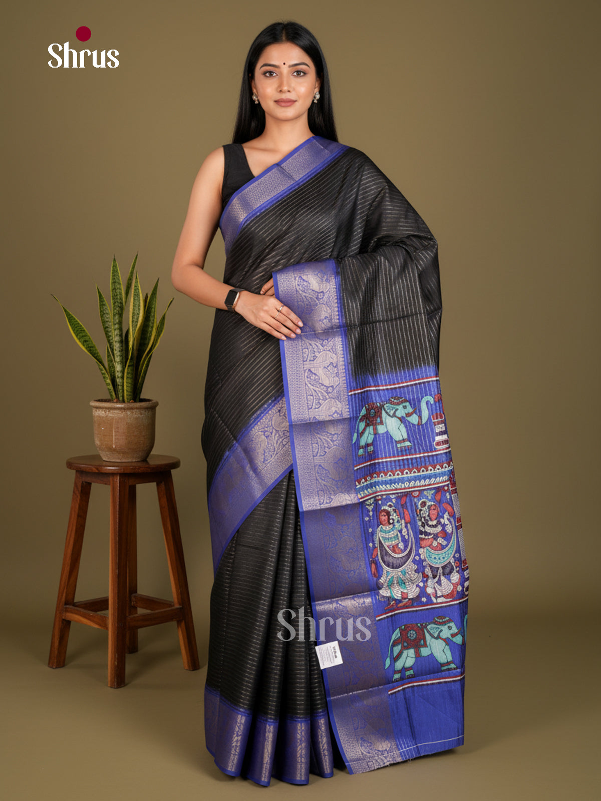 Semi Tussar Saree - EBS20002 - Shop on Shrus.com