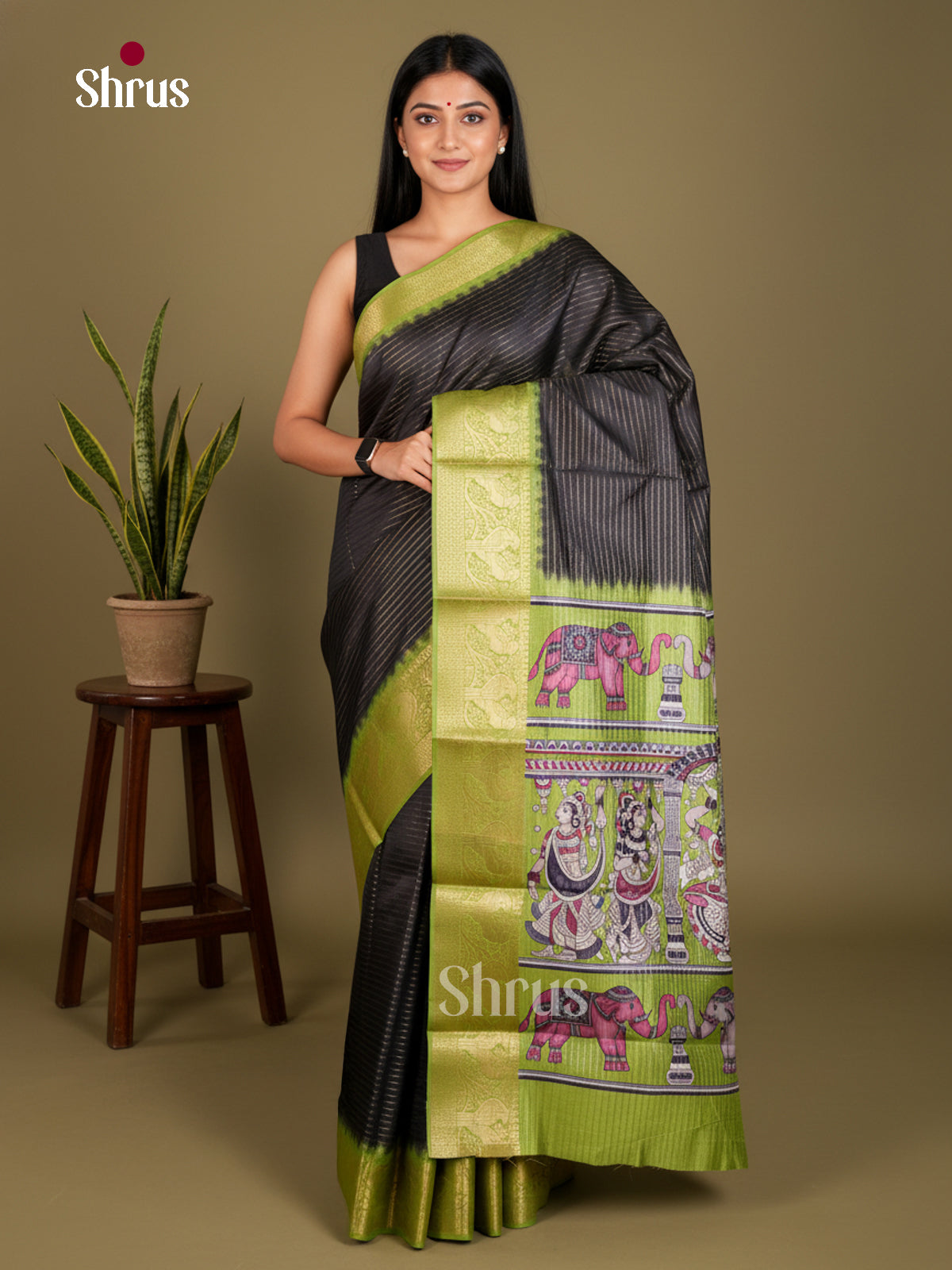 Semi Tussar Saree - EBS20003 - Shop on Shrus.com