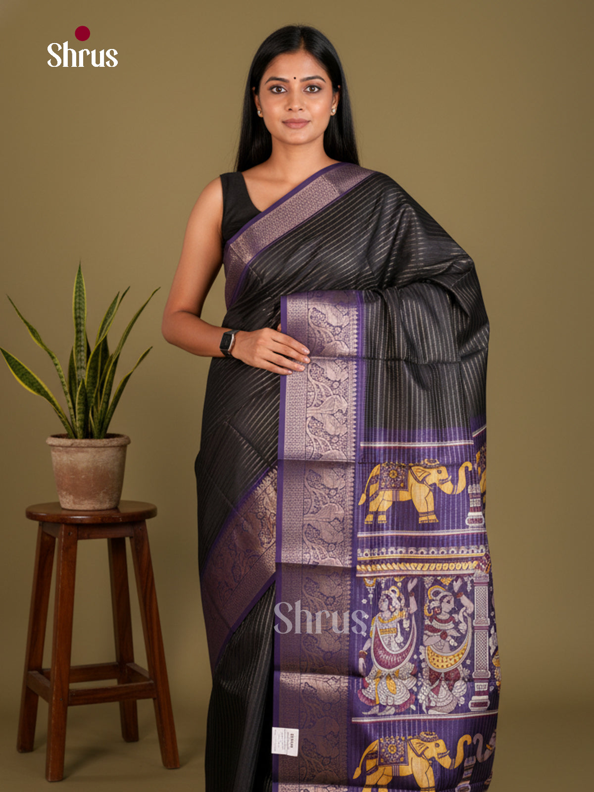Semi Tussar Saree - EBS20006 - Shop on Shrus.com