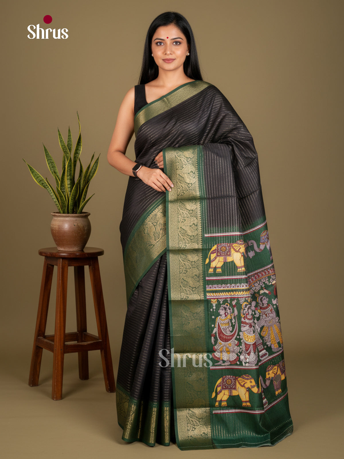 Semi Tussar Saree - EBS20007 - Shop on Shrus.com