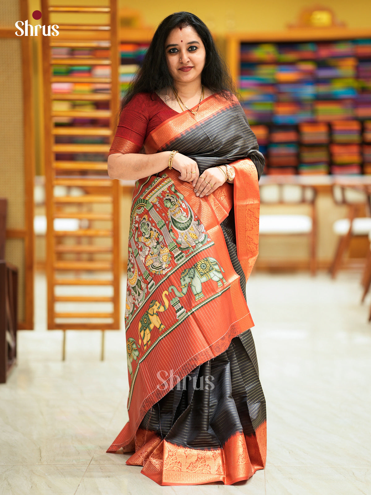Semi Tussar Saree - EBS20010 - Shop on Shrus.com