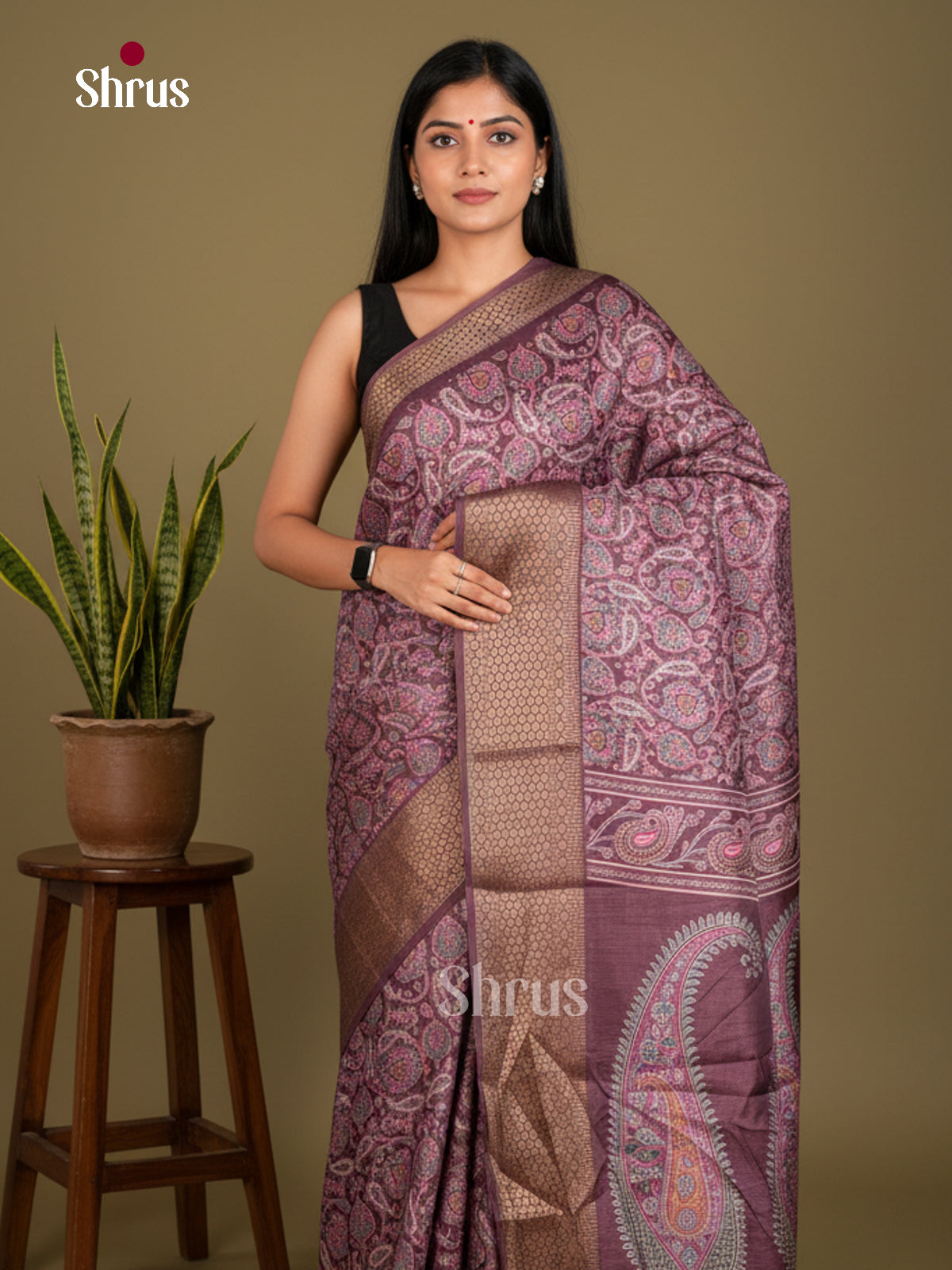 Semi Crepe Saree - EBS20015 - Shop on Shrus.com