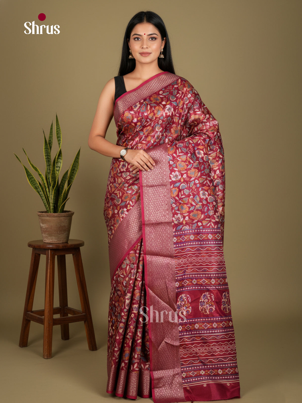 Semi Crepe Saree - EBS20019 - Shop on Shrus.com