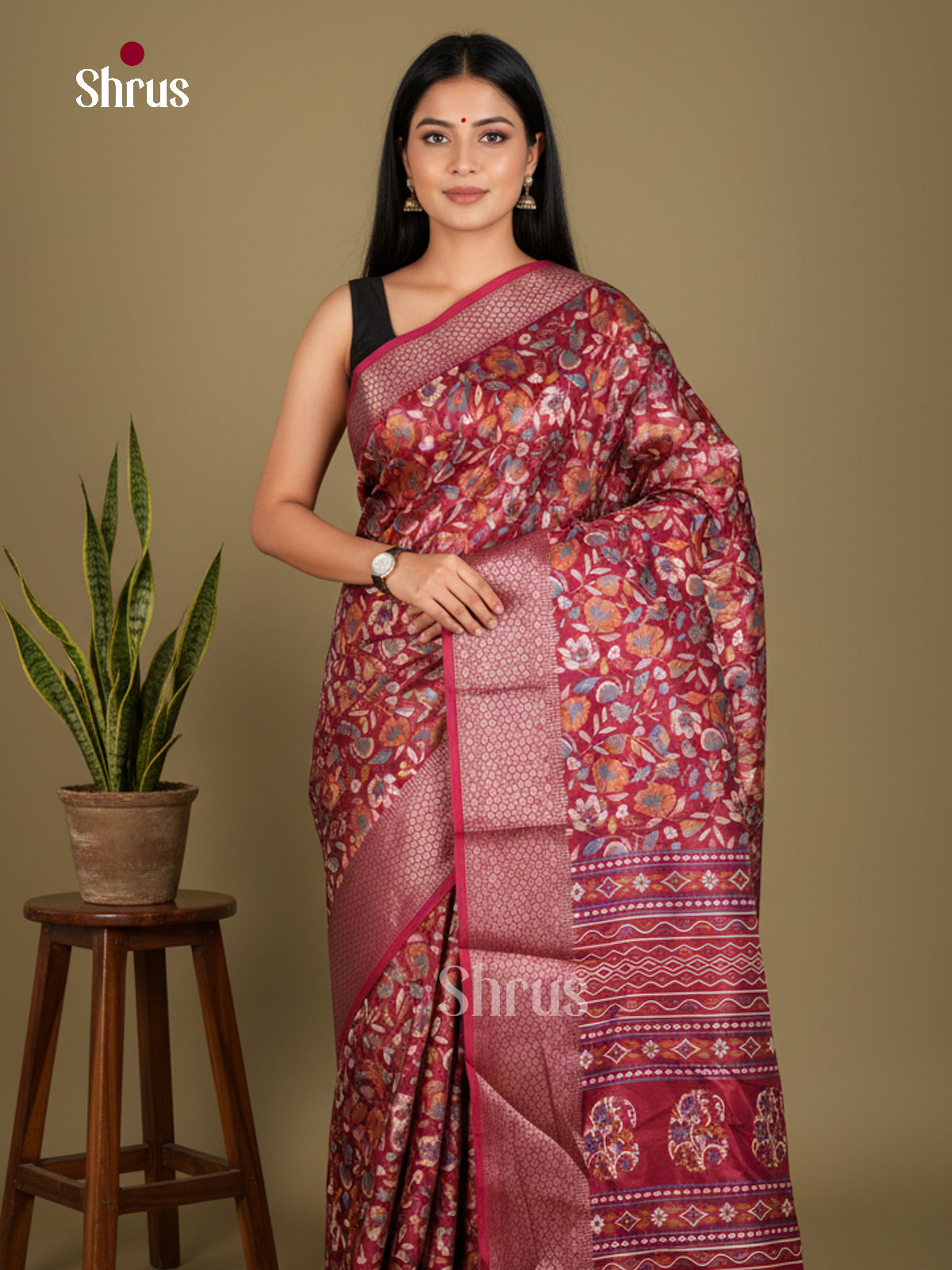 Semi Crepe Saree - EBS20019 - Shop on Shrus.com