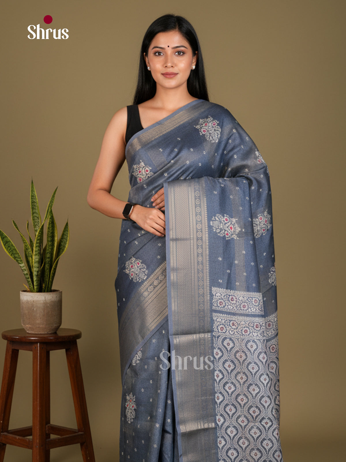Semi Crepe Saree - EBS20246 - Shop on Shrus.com