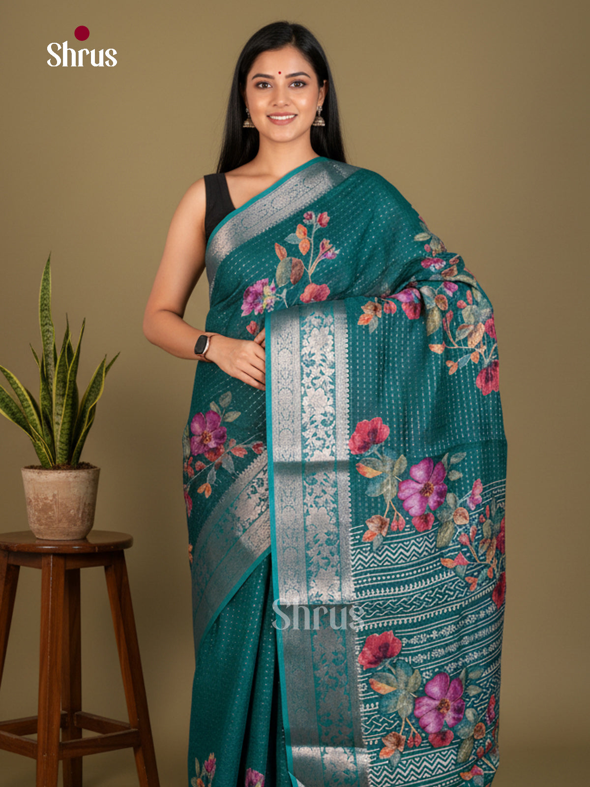 Semi Crepe Saree - EBS20425 - Shop on Shrus.com