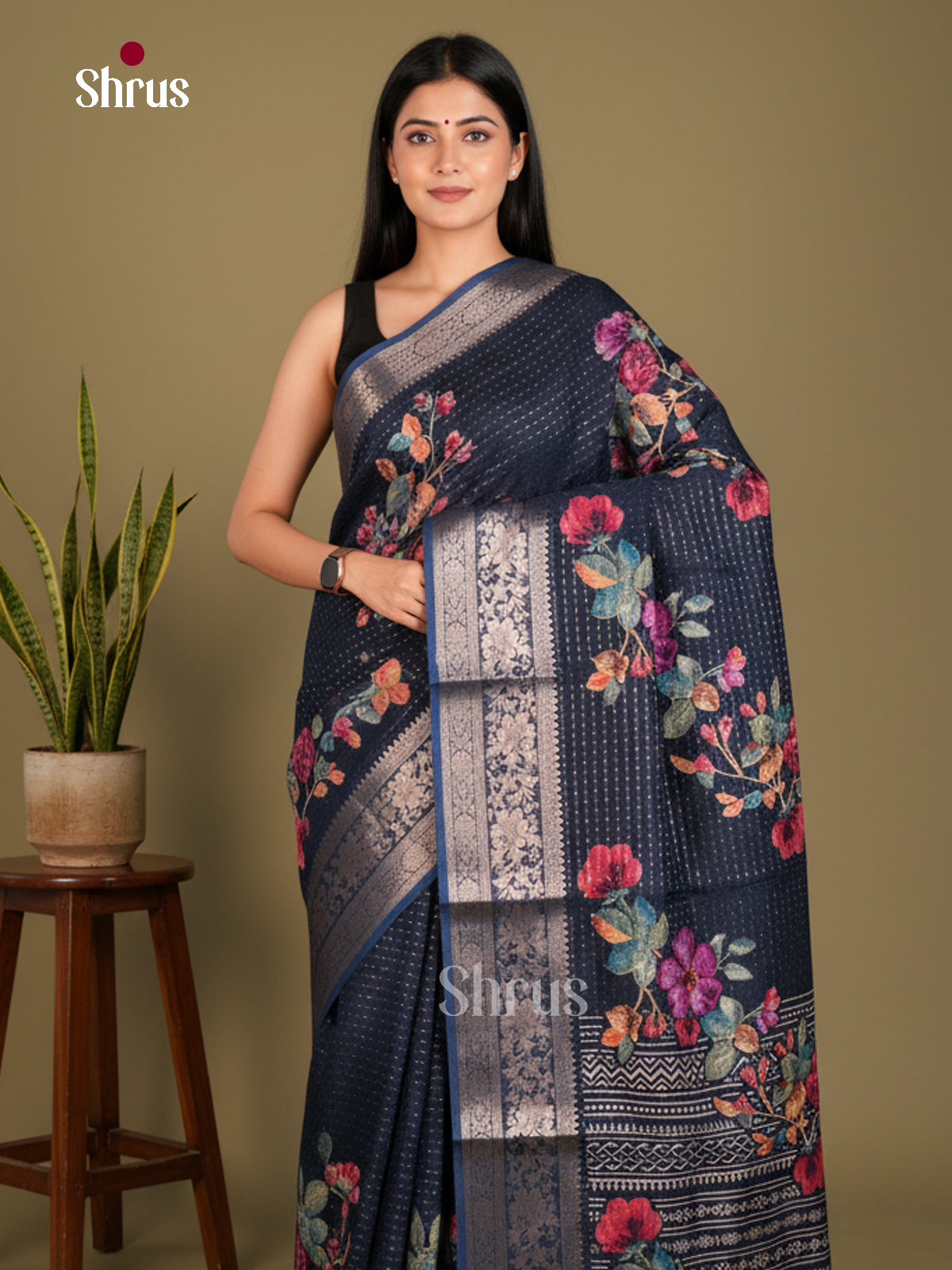 Semi Crepe Saree - EBS20426 - Shop on Shrus.com
